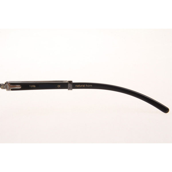 Cartier CT 7550178 White Mix Black Buffalo Sunglasses In Silver Brown - DesignerGu
