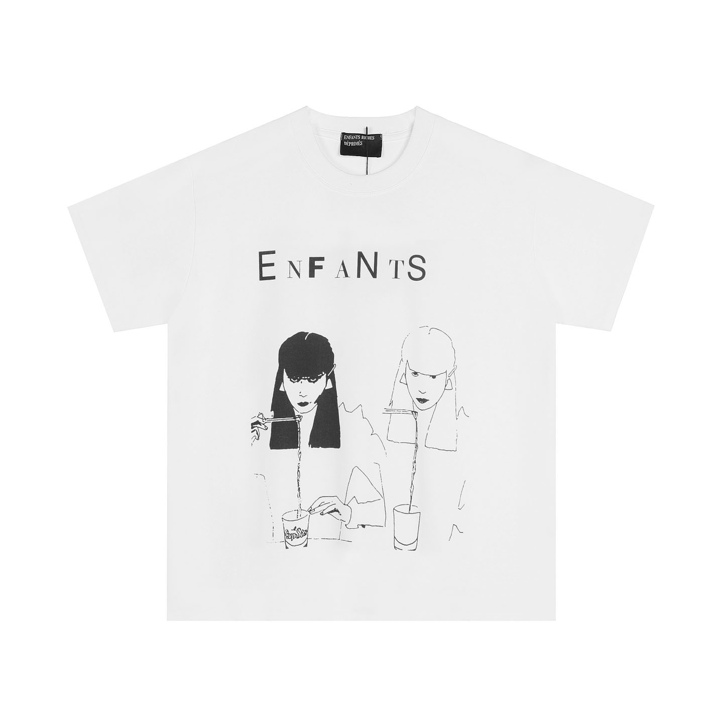 Enfants Riches Déprimés Sapporo Girl Printed Cotton Jersey T-Shirt 'White' - DesignerGu