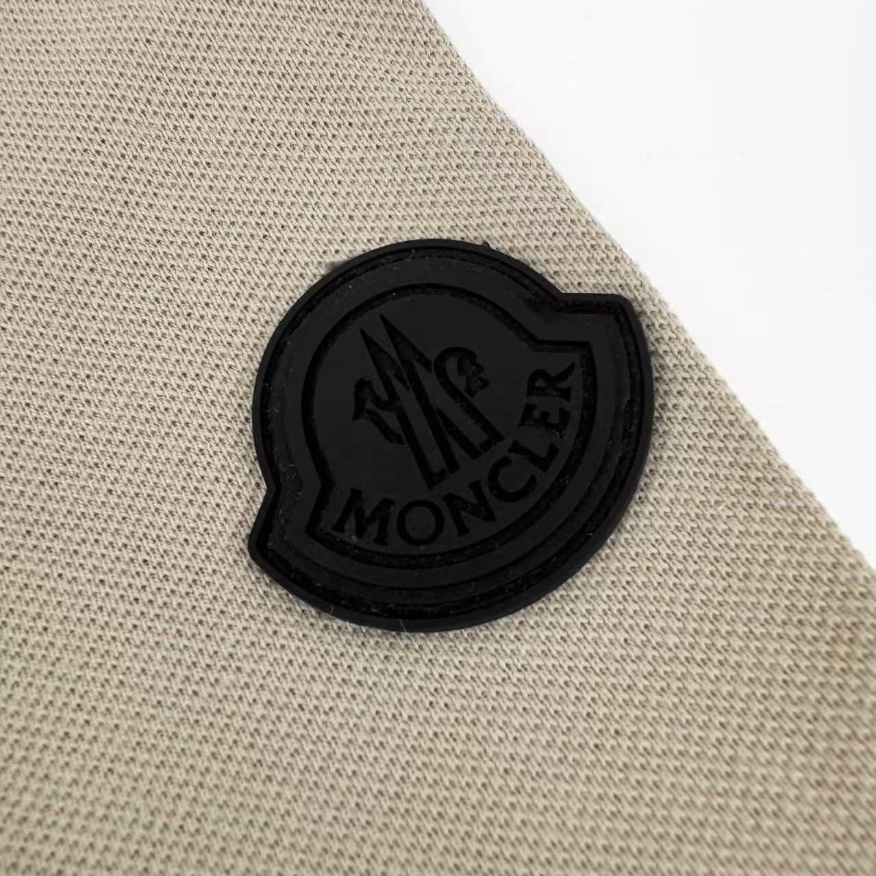Moncler Logo Cotton Piquet Half-Zip Polo Shirt - DesignerGu