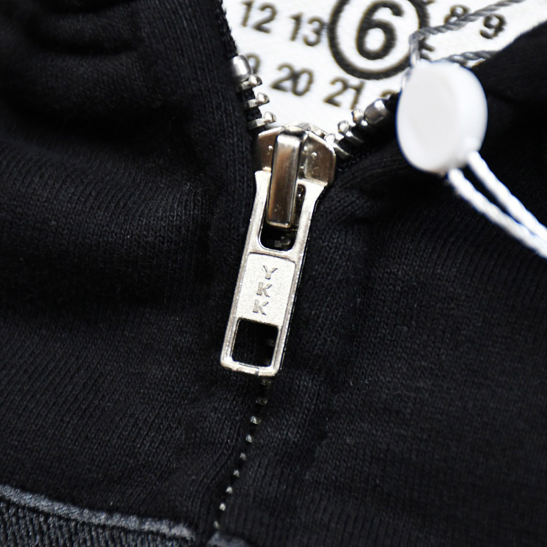Supreme x MM6 Maison Margiela Box Logo Zip Up Hooded Sweatshirt 'Black' - DesignerGu