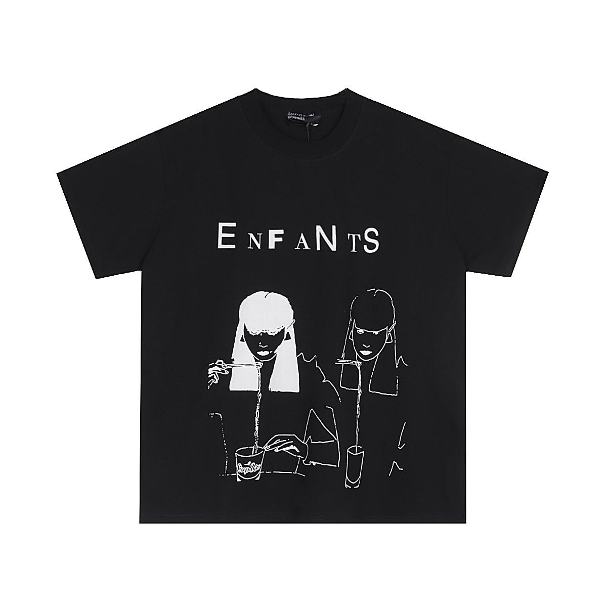 Enfants Riches Déprimés Sapporo Girl Printed Cotton Jersey T-Shirt 'Black' - DesignerGu