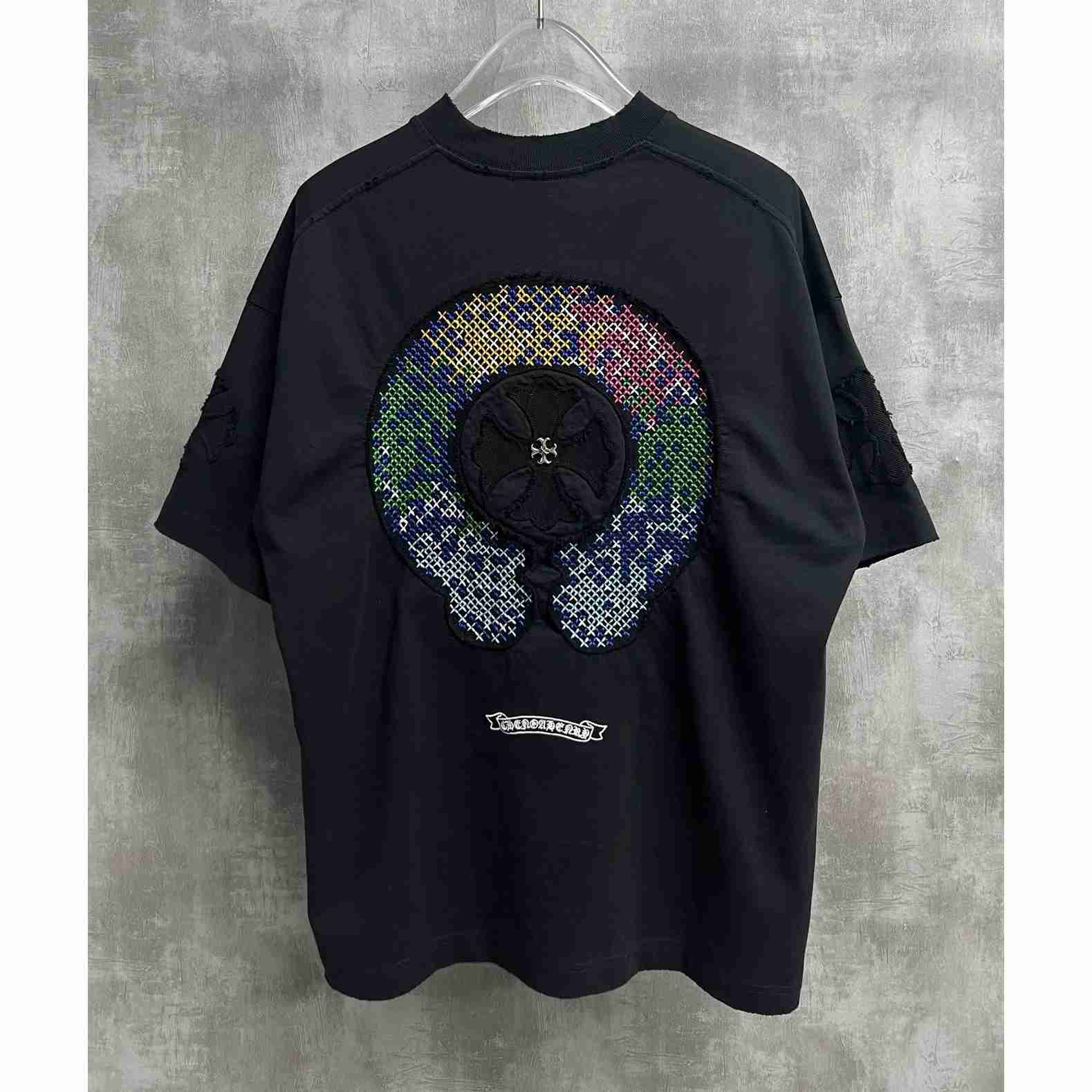 Chrome Hearts Colorful Embroidered Badge Pattern T-Shirt 'Black' - DesignerGu