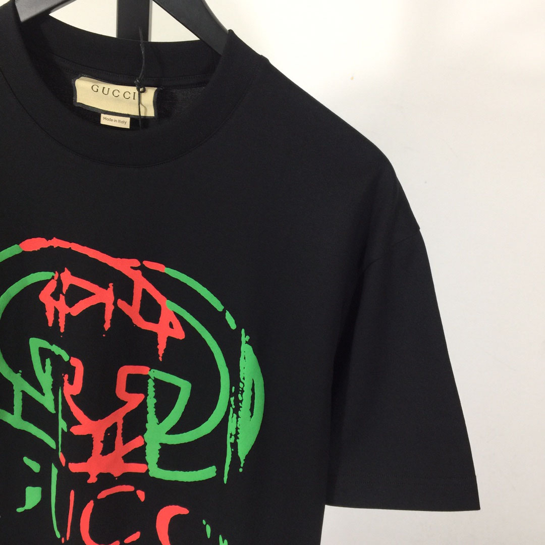Gucci  Printed Cotton  T-shirt - DesignerGu