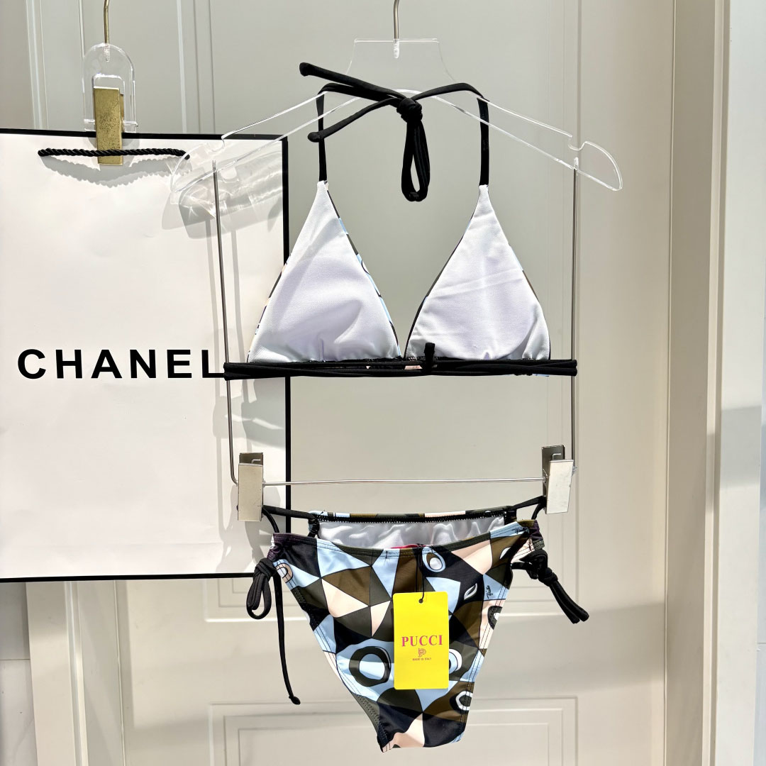 Pucci Iride-Print Bikini Top And Bikini Briefs - DesignerGu