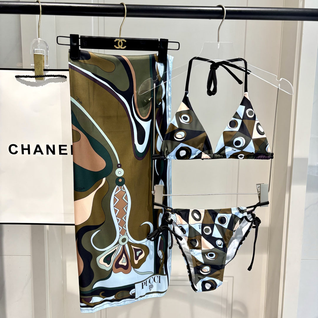 Pucci Iride-Print Bikini Top And Bikini Briefs - DesignerGu