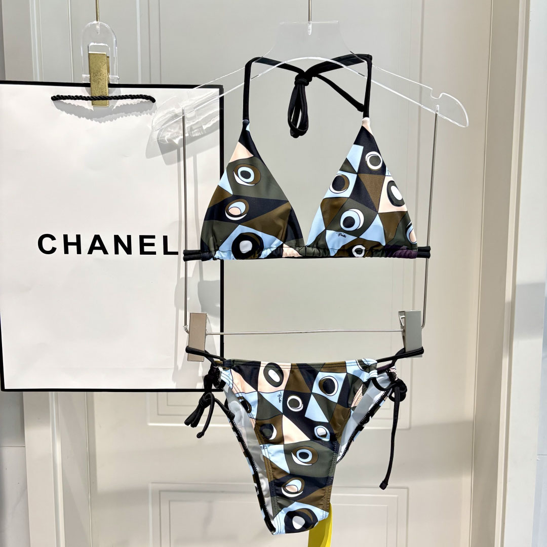 Pucci Iride-Print Bikini Top And Bikini Briefs - DesignerGu