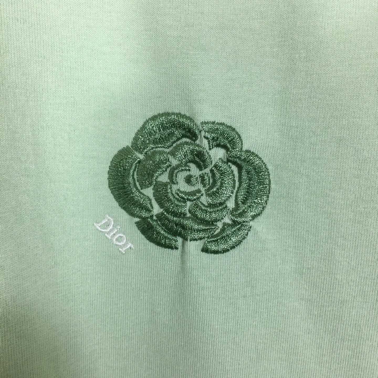 Dior Logo Embroidered Rose  T-shirt - DesignerGu