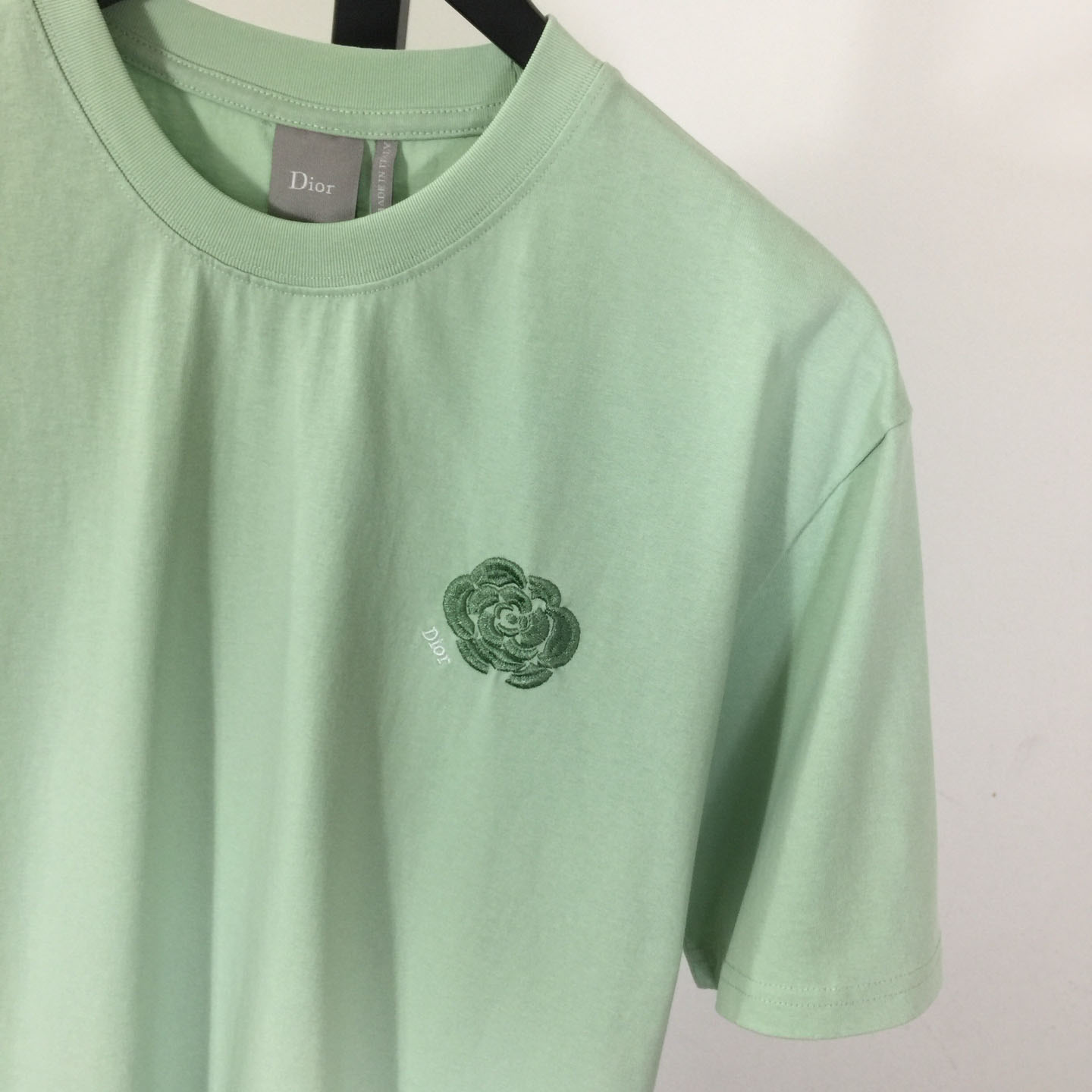 Dior Logo Embroidered Rose  T-shirt - DesignerGu