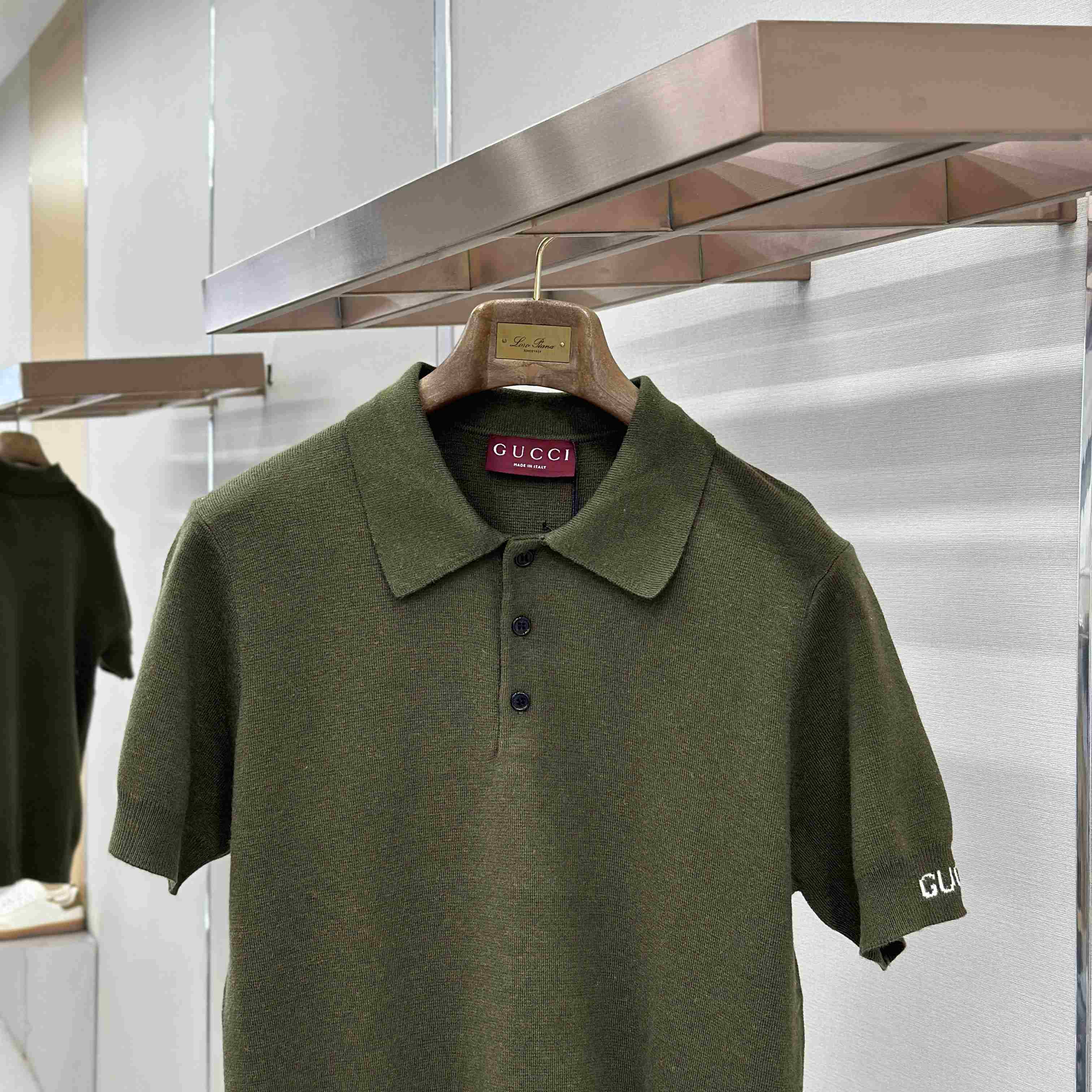 Gucci Silk Cotton Knit Polo Shirt - DesignerGu