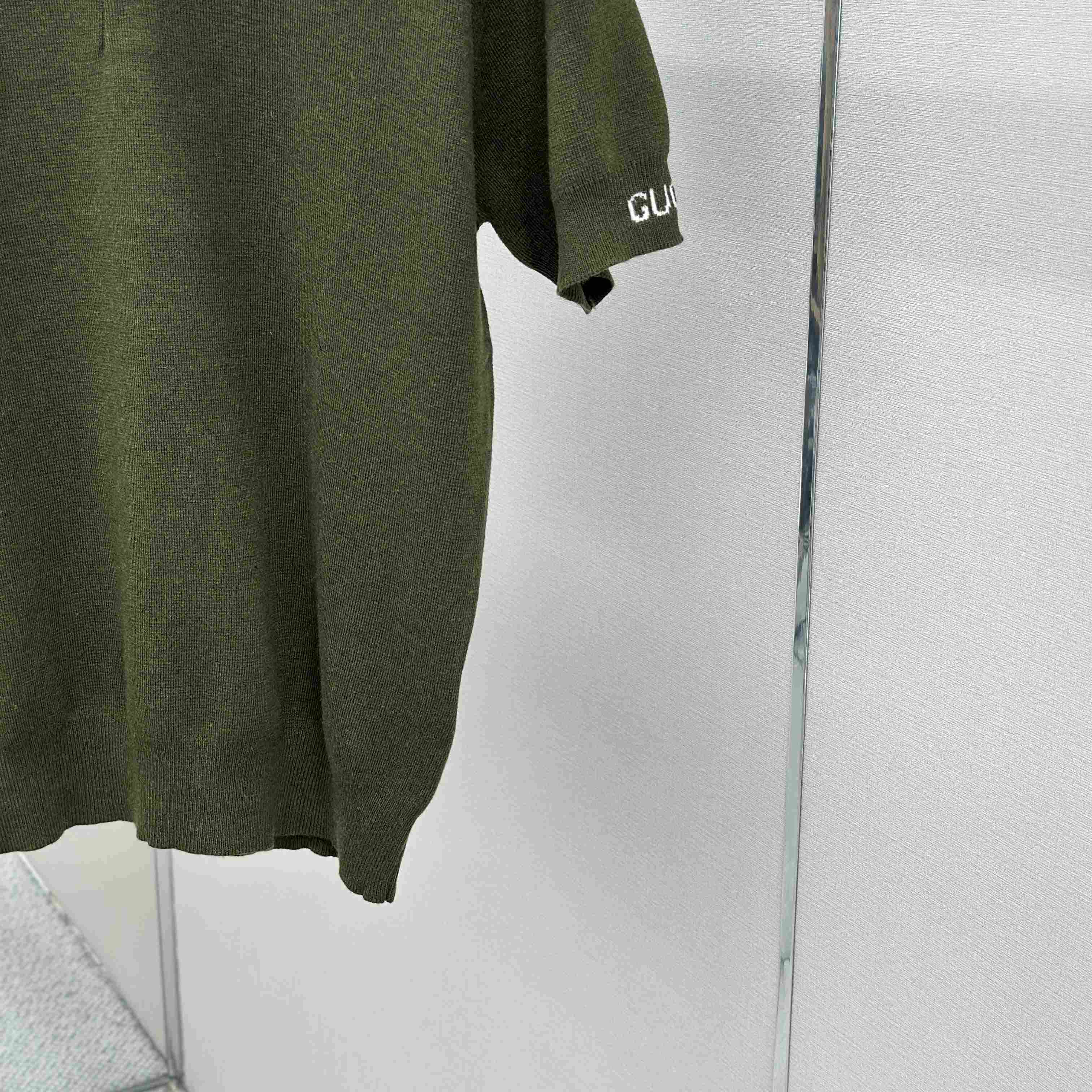 Gucci Silk Cotton Knit Polo Shirt - DesignerGu