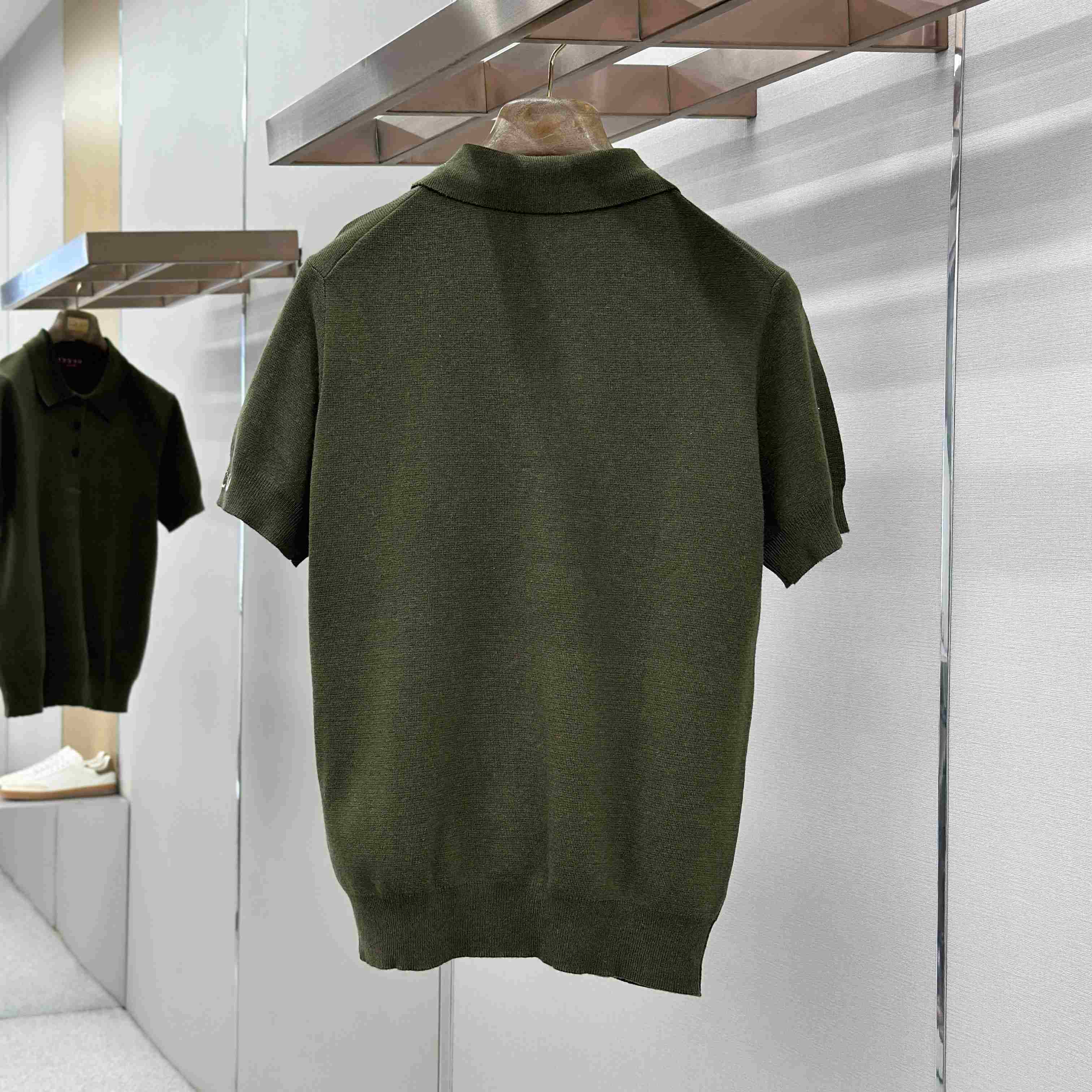 Gucci Silk Cotton Knit Polo Shirt - DesignerGu