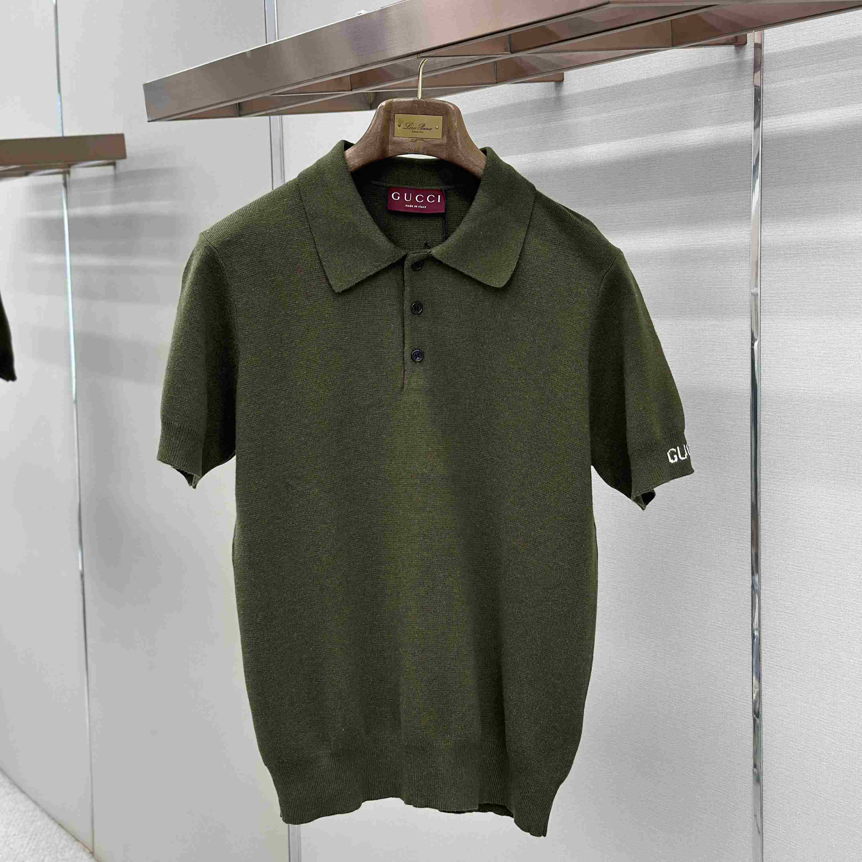 Gucci Silk Cotton Knit Polo Shirt - DesignerGu