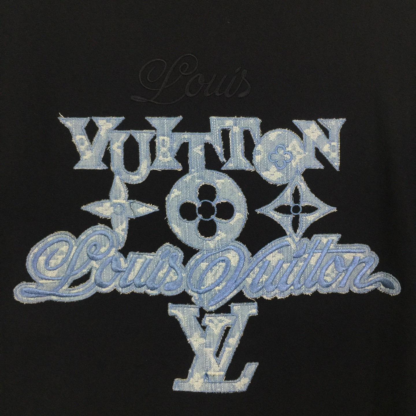 Louis Vuitton Cotton Embroidered Letter T-Shirt - DesignerGu
