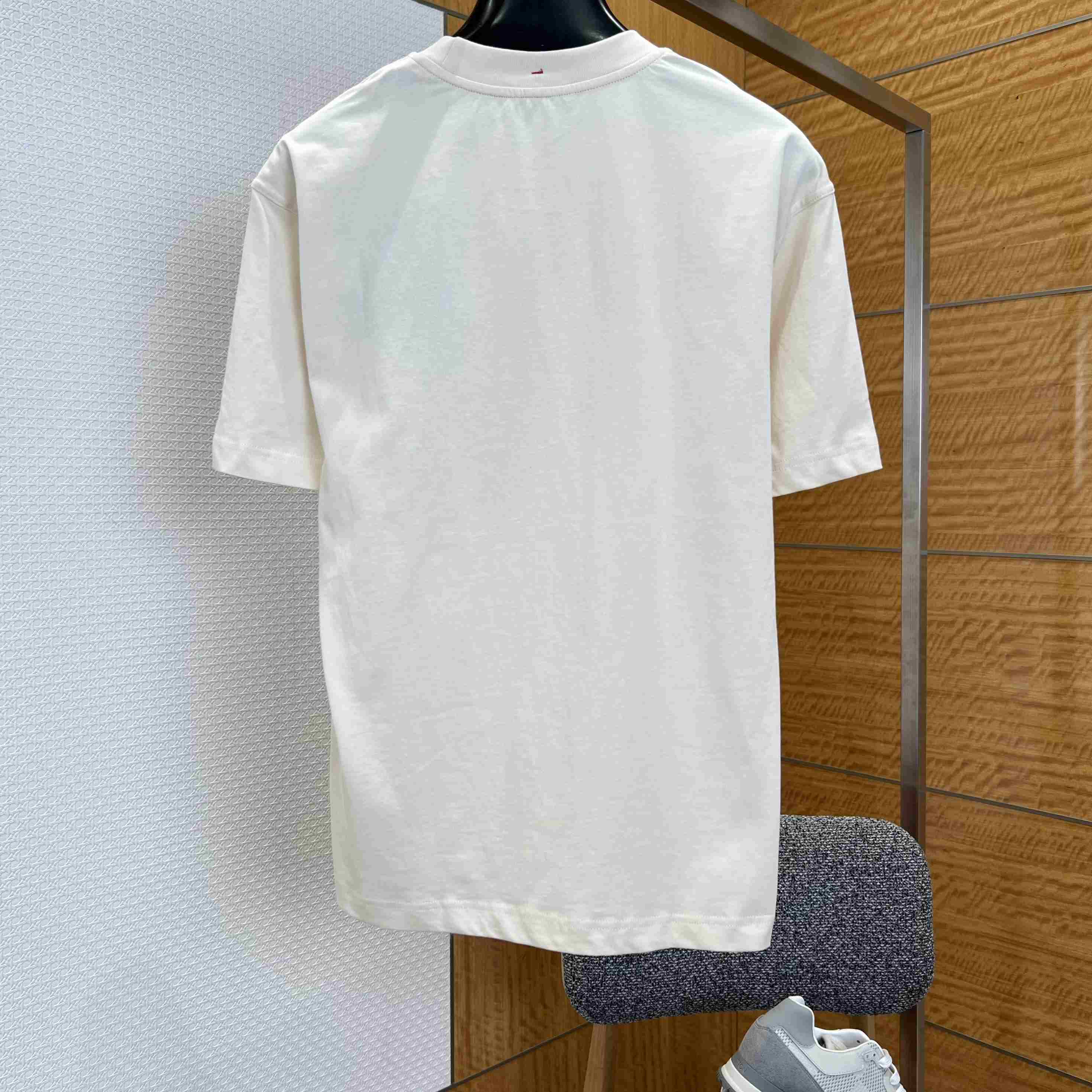 Moncler Cotton Blend T-Shirt with Denim Pocket - DesignerGu