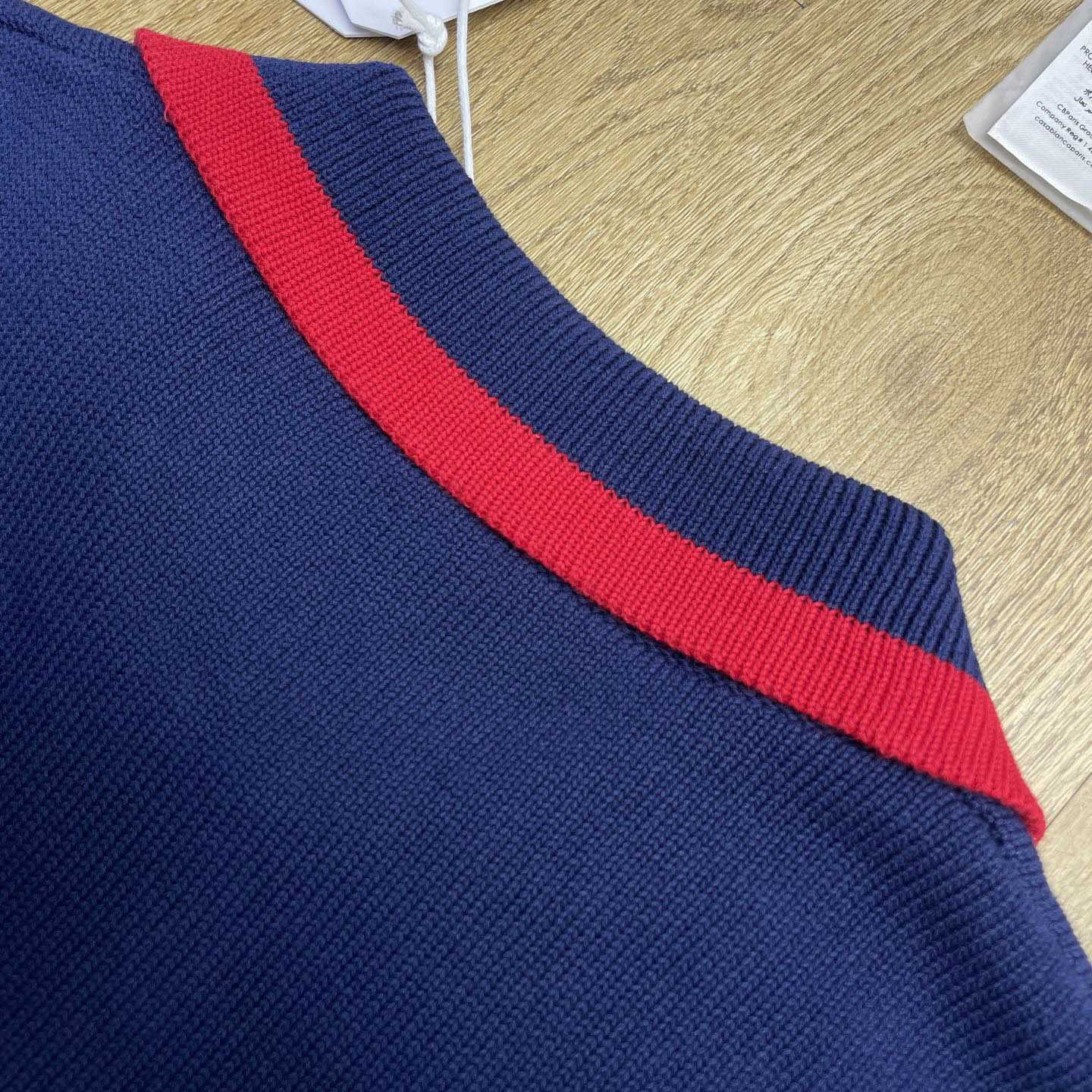 Casablanca Navy Merino Short Sleeve Polo Shirt D0205 - DesignerGu