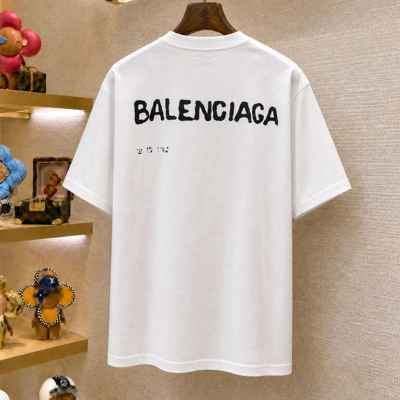 Balenciaga Logo Cotton T-shirt - DesignerGu