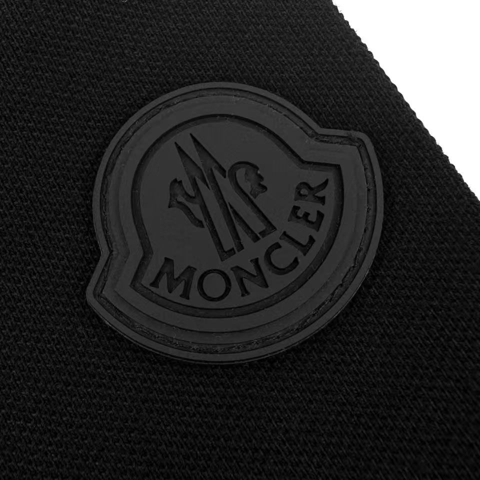 Moncler Logo Cotton Piquet Half-Zip Polo Shirt - DesignerGu