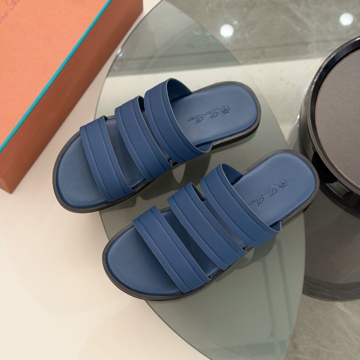 Loro Piana  Naha Seawalk Leather Slide Sandals - DesignerGu