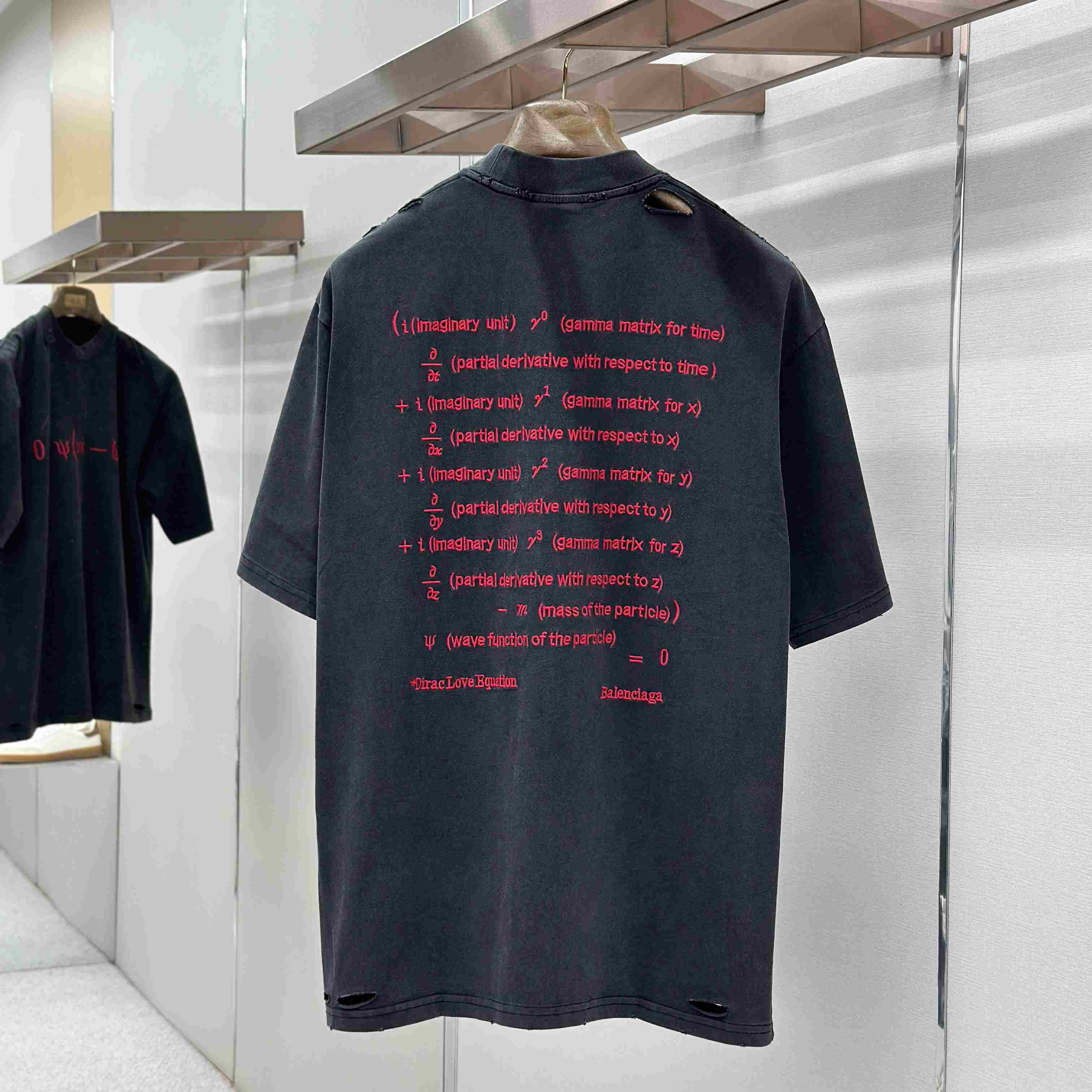Balenciaga  Dirac Equation Oversized T-shirt In Washed Black/red - DesignerGu