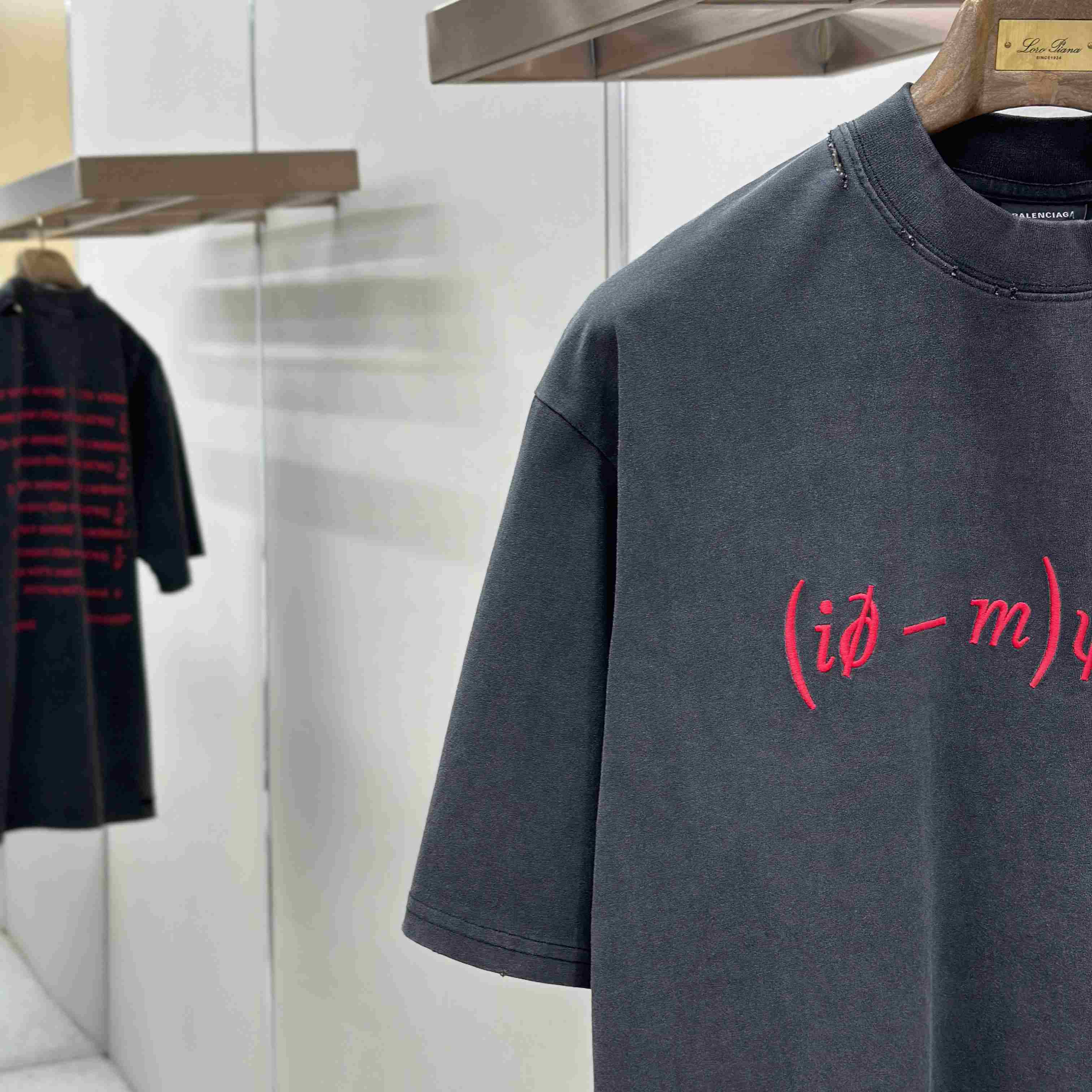 Balenciaga  Dirac Equation Oversized T-shirt In Washed Black/red - DesignerGu