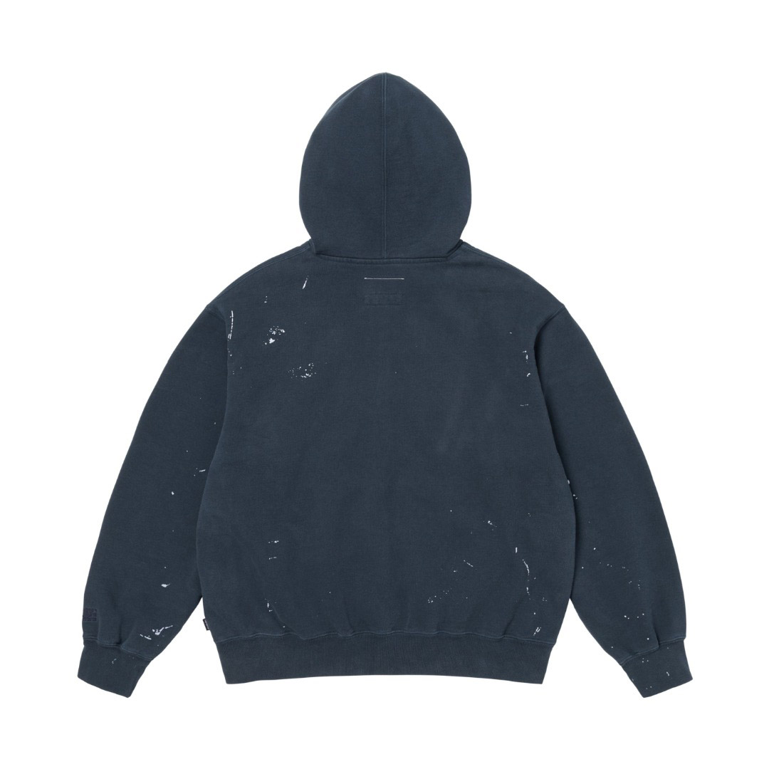 Supreme x MM6 Maison Margiela Box Logo Zip Up Hooded Sweatshirt 'Navy' - DesignerGu