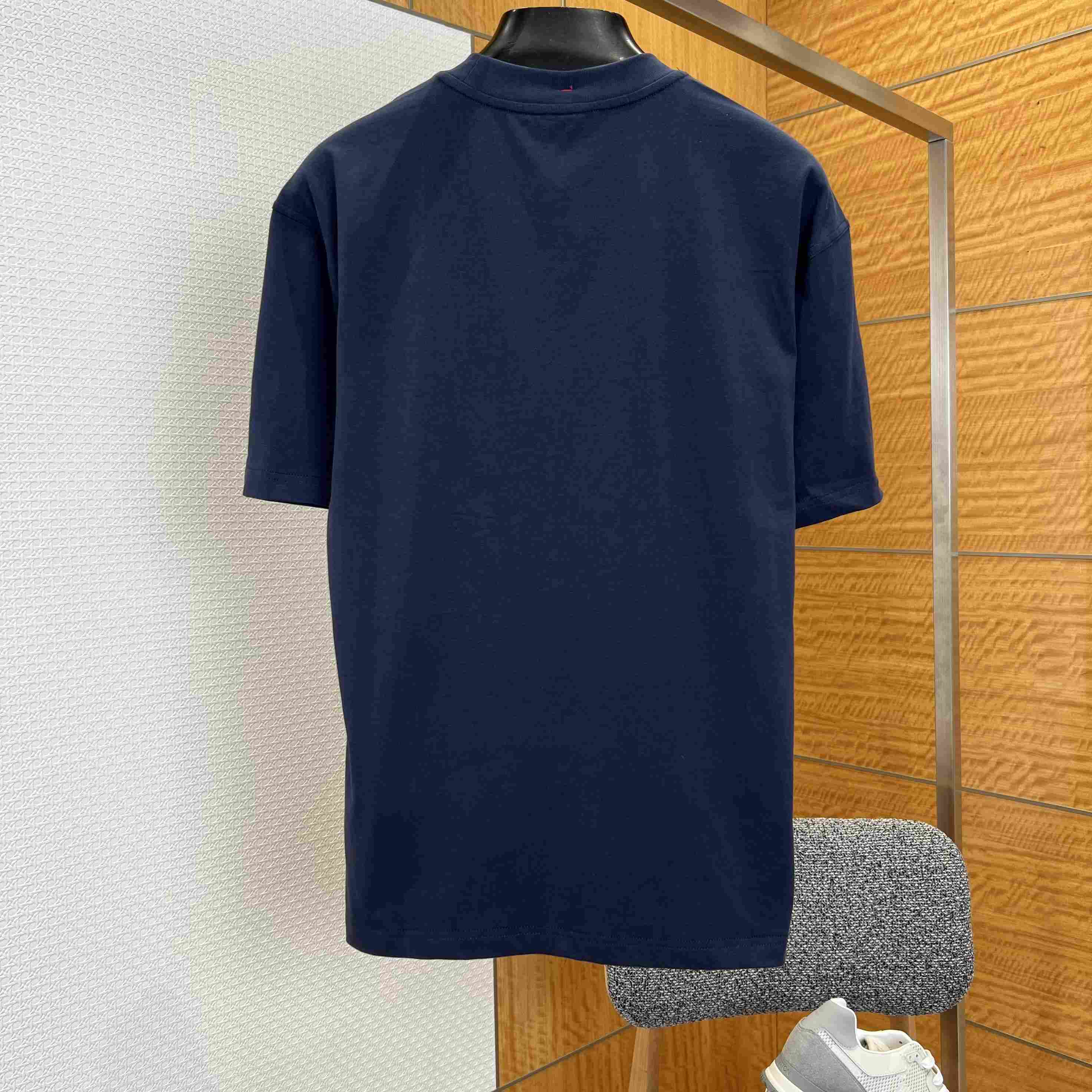 Moncler Cotton Blend T-Shirt with Denim Pocket - DesignerGu