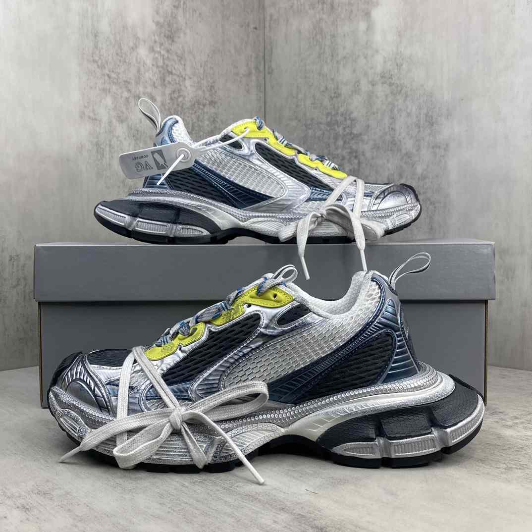  Balenciaga 3XL Sneaker 'Worn-Out - White Blue Yellow' - DesignerGu