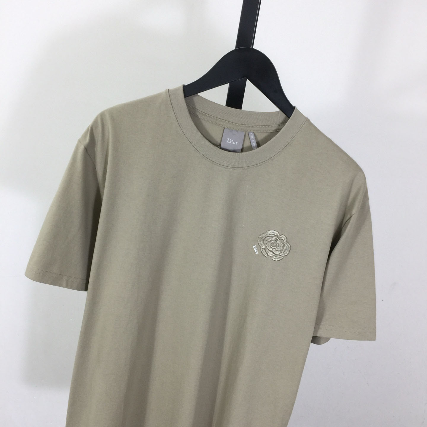 Dior Logo Embroidered Rose  T-shirt - DesignerGu