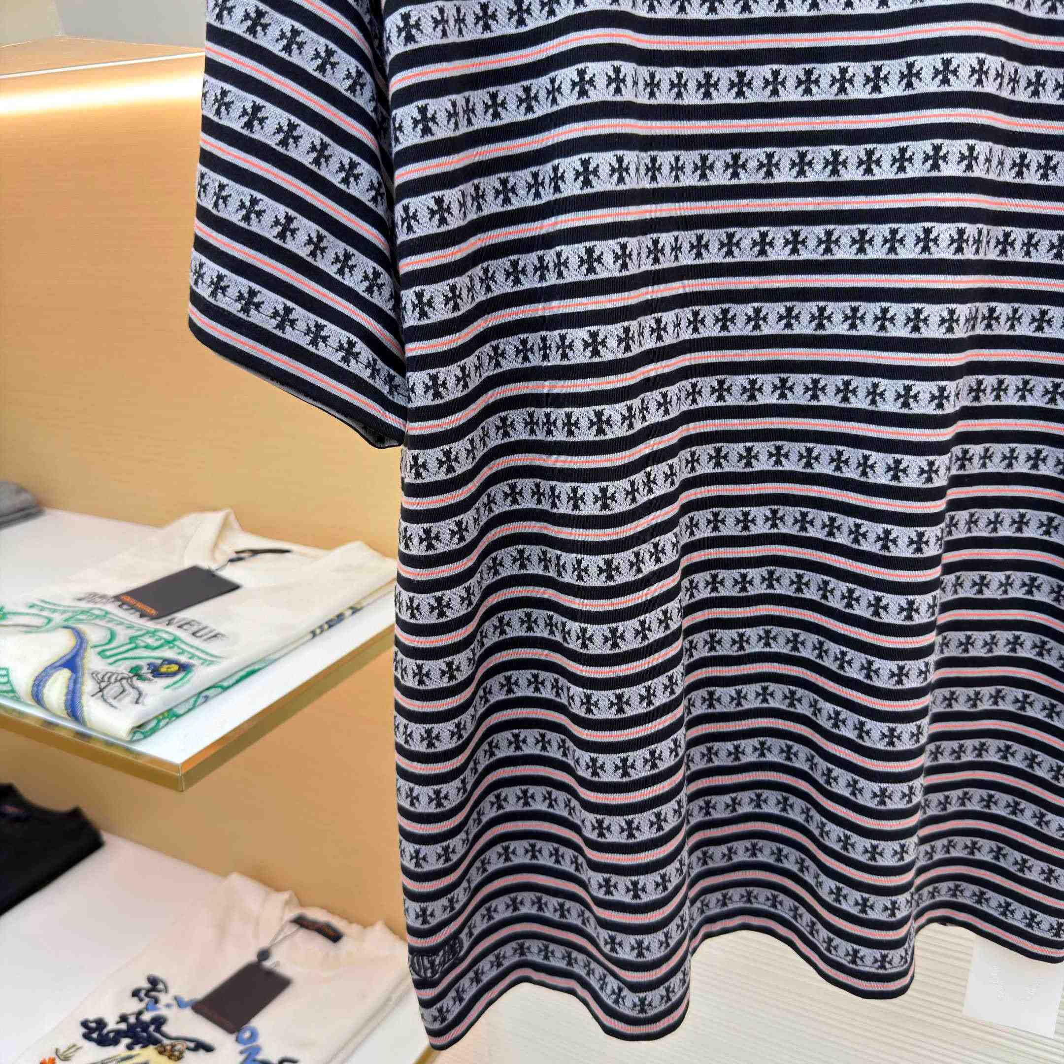 Chrome Hearts Stripe Logo Tee  - DesignerGu