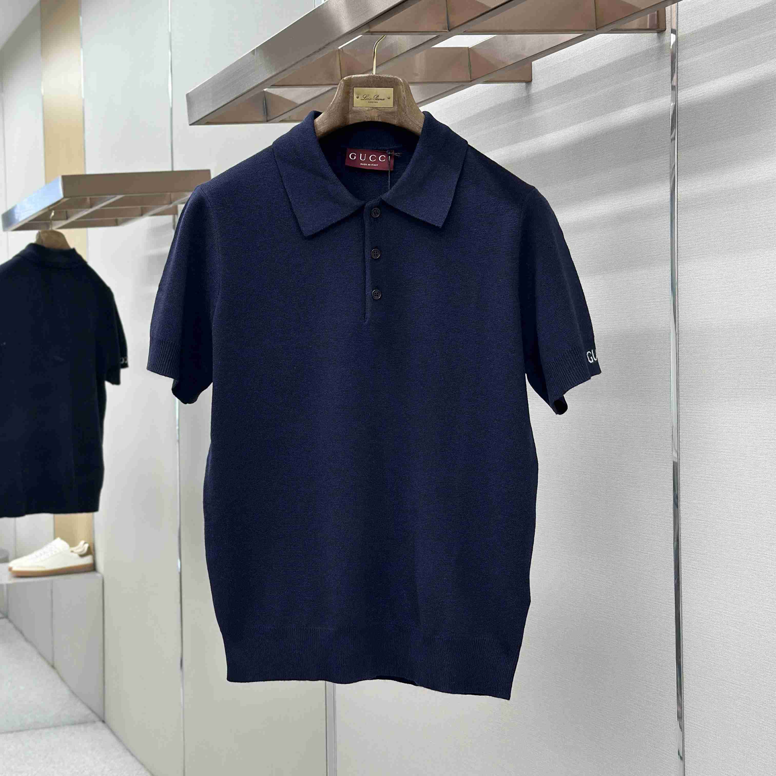 Gucci Silk Cotton Knit Polo Shirt - DesignerGu