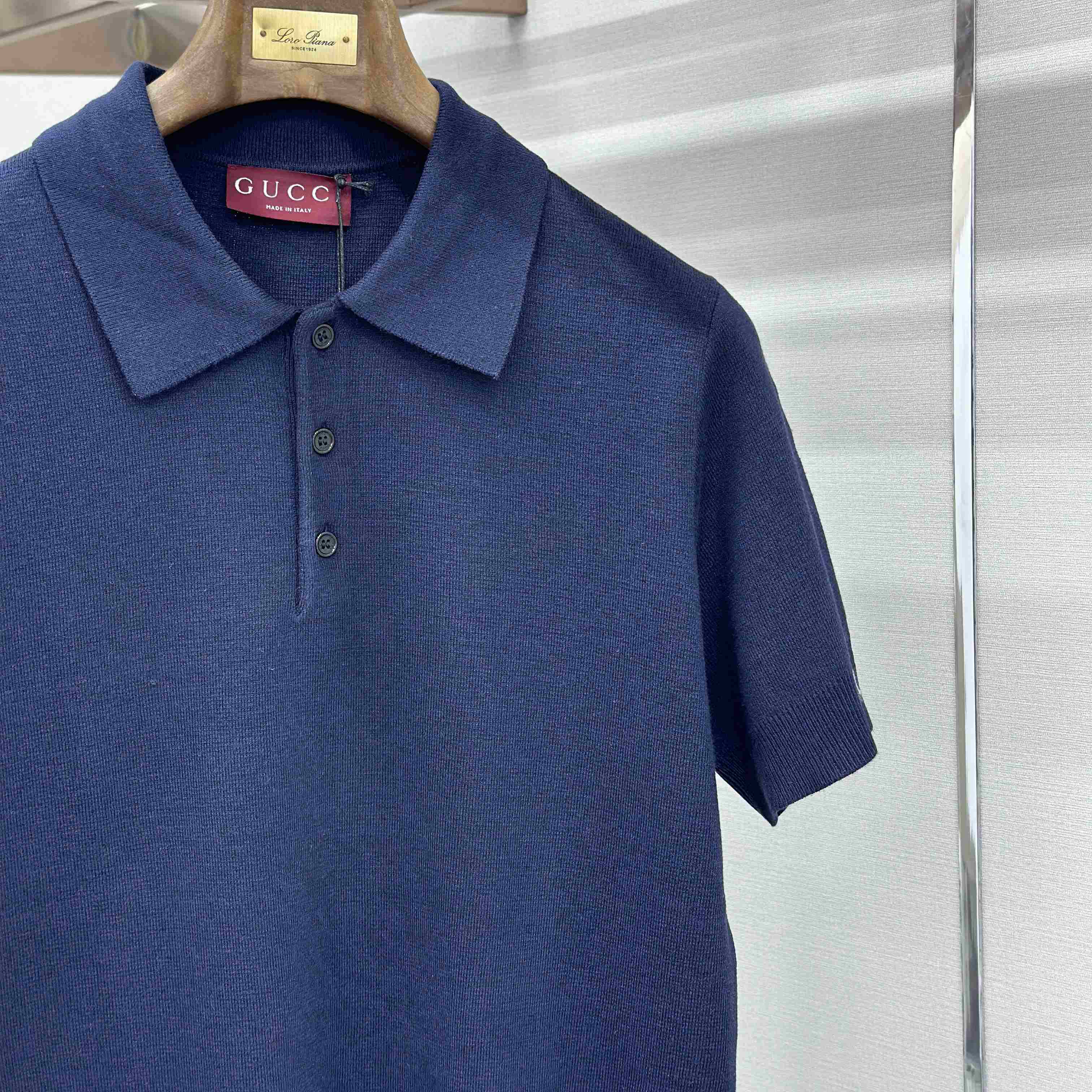 Gucci Silk Cotton Knit Polo Shirt - DesignerGu