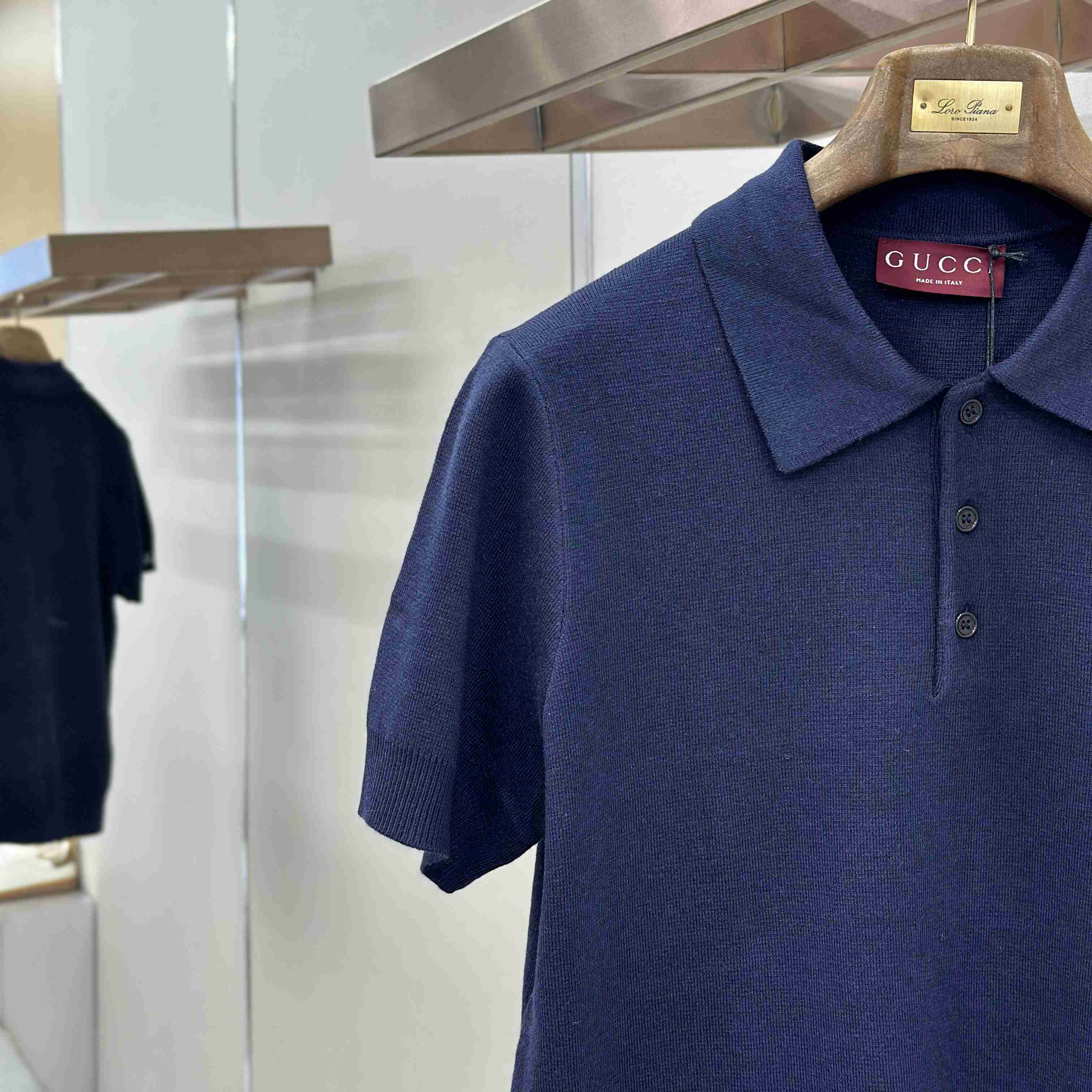 Gucci Silk Cotton Knit Polo Shirt - DesignerGu