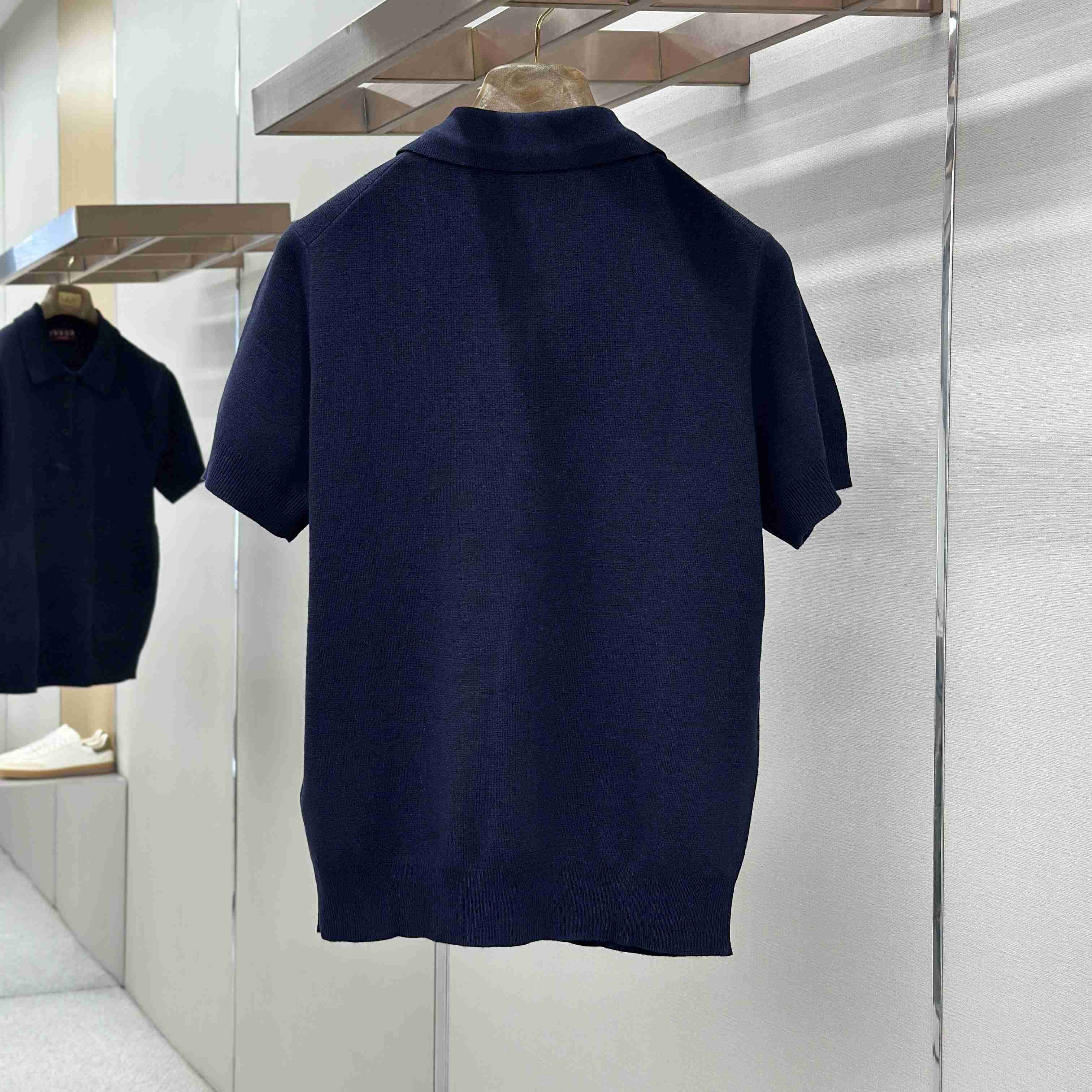 Gucci Silk Cotton Knit Polo Shirt - DesignerGu