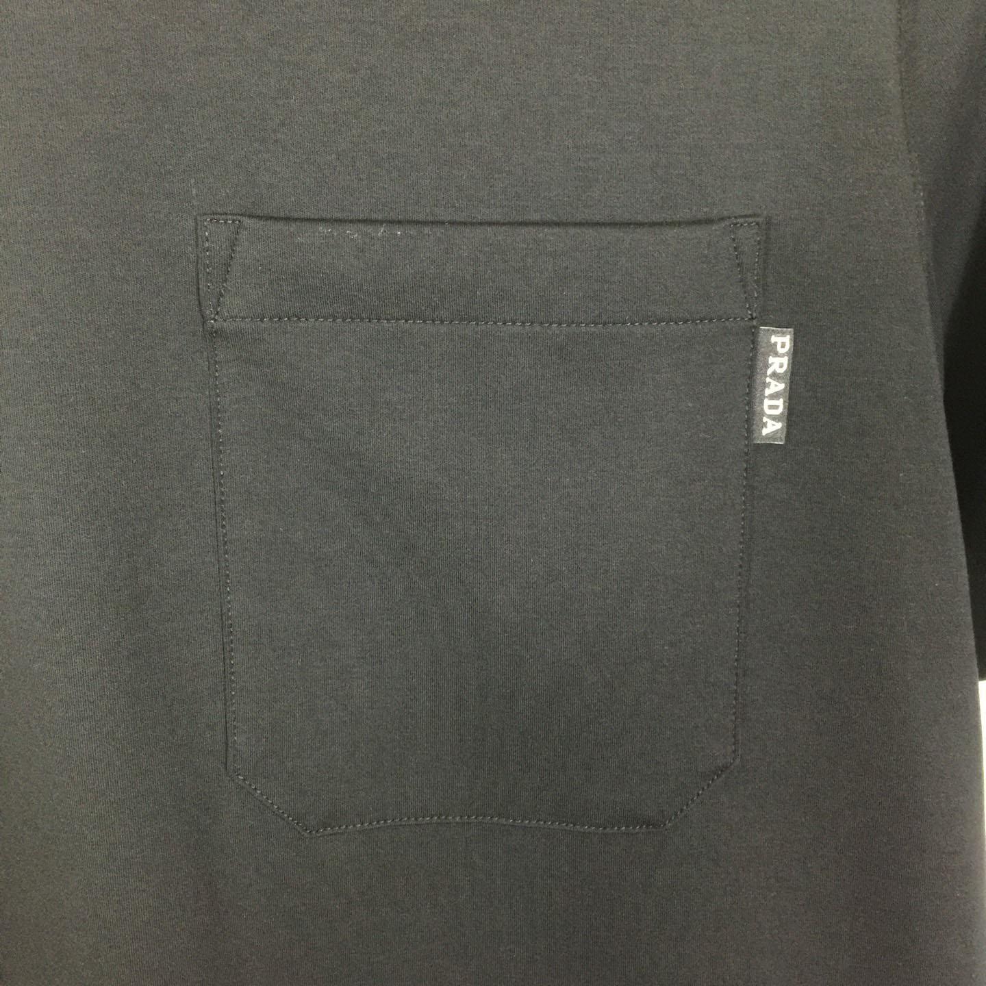 Prada Cotton  Logo Pocket T-shirt - DesignerGu