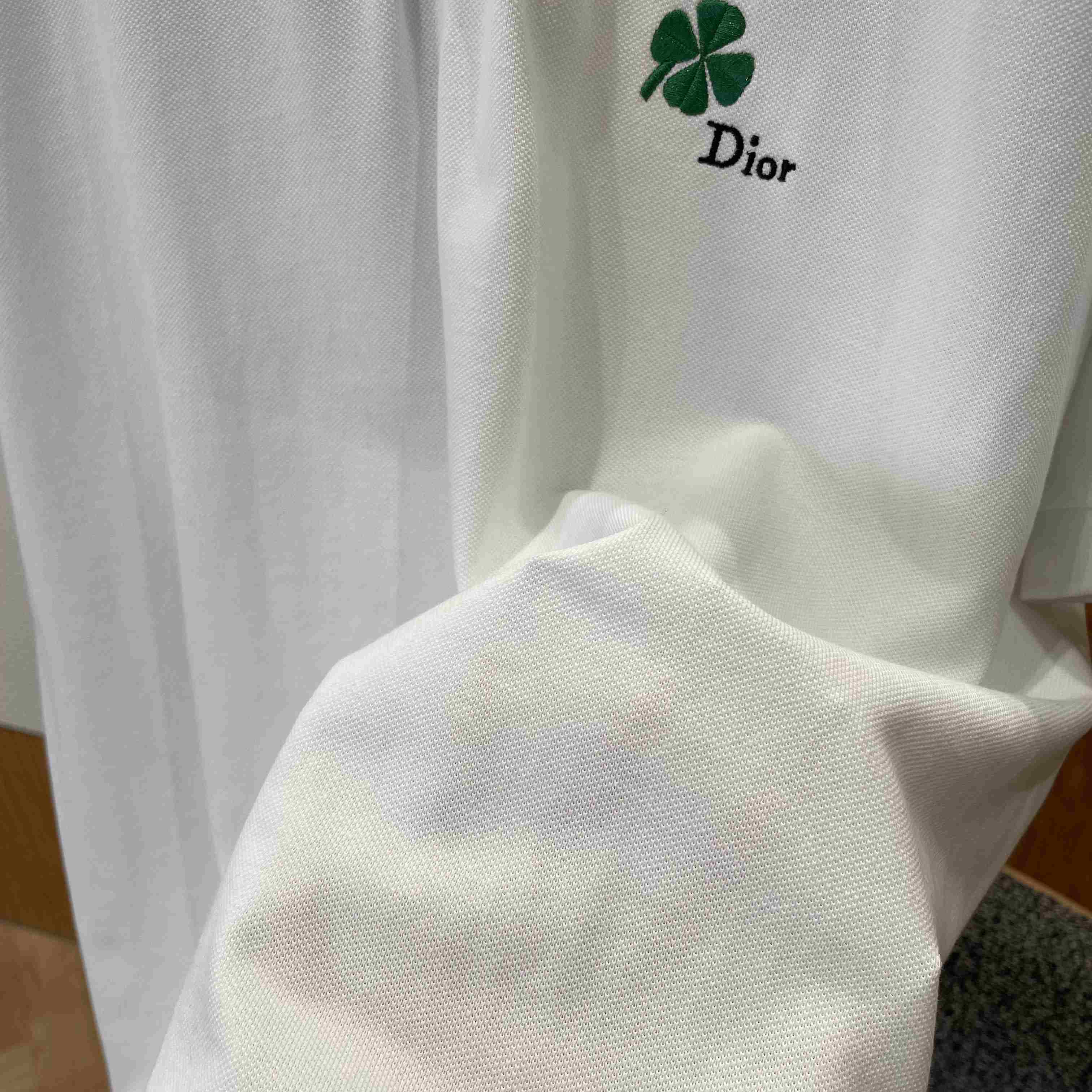 Dior Polo Shirt With Dior Clover Embroidery - DesignerGu