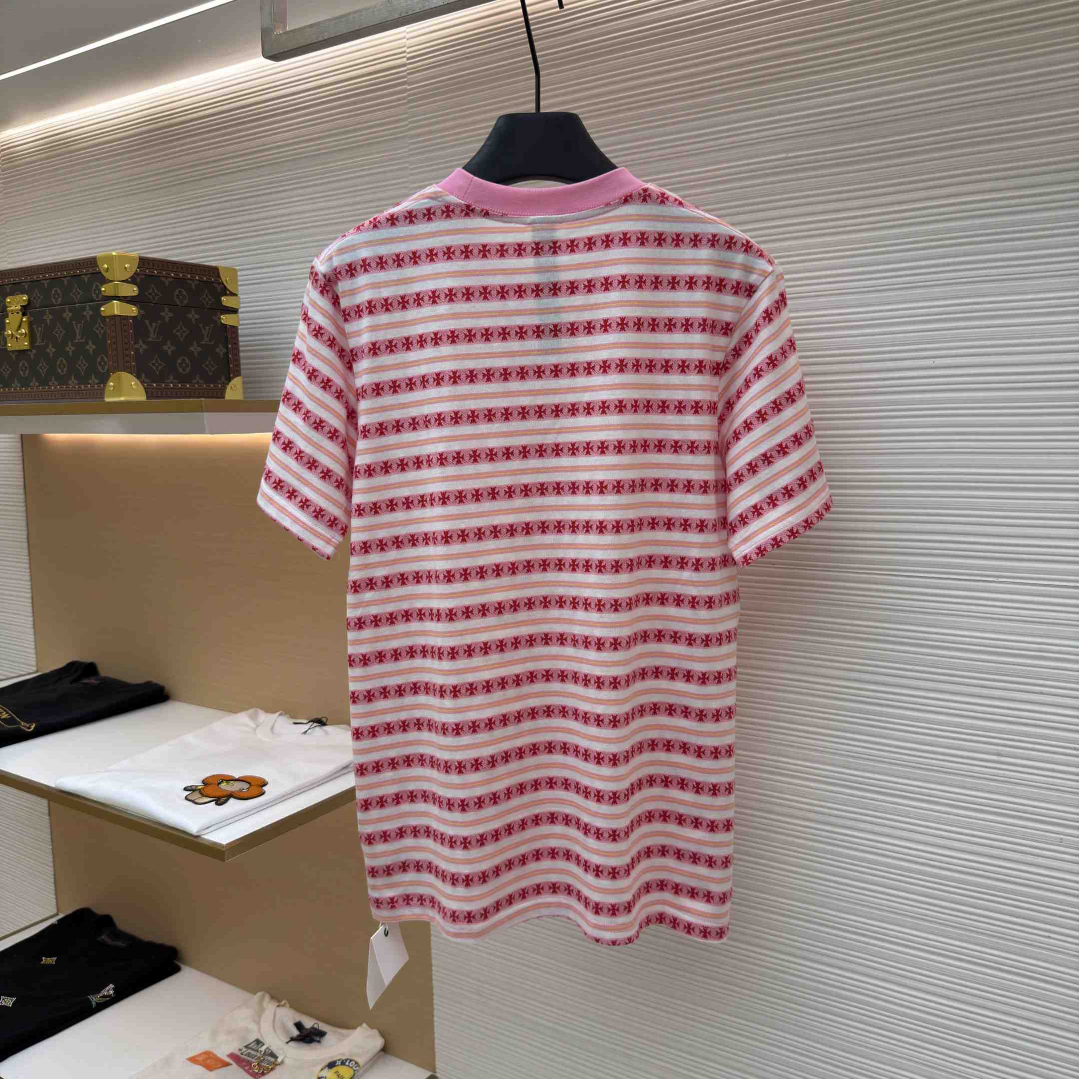 Chrome Hearts Stripe Logo Tee  - DesignerGu