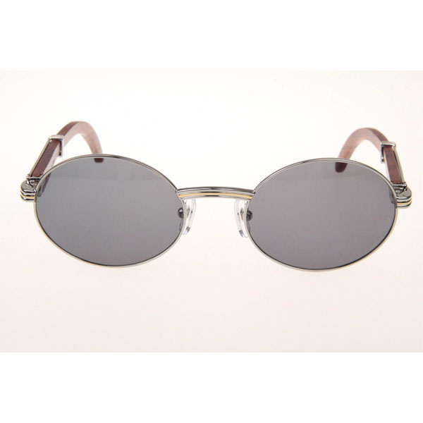 Cartier CT 7550178 Wood Sunglasses In Silver All Grey - DesignerGu
