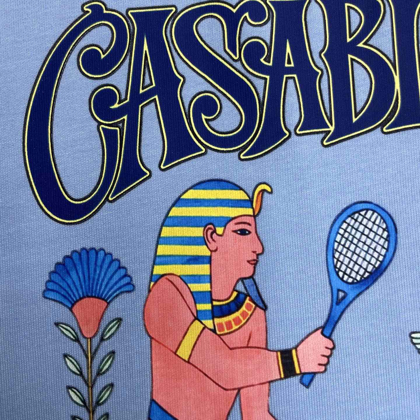 Casablanca Light Blue Egyptian Tennis Match Short Sleeve T‑Shirt C1163 - DesignerGu