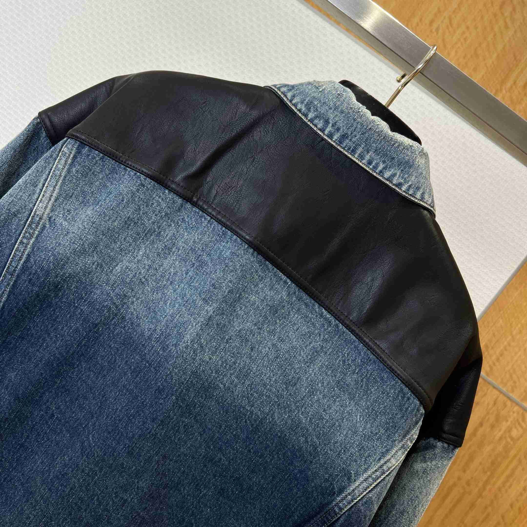 Prada Denim And Leather Jacket - DesignerGu