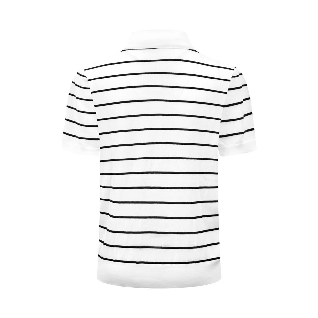 Prada Short-Sleeved Striped Cotton Polo Shirt - DesignerGu