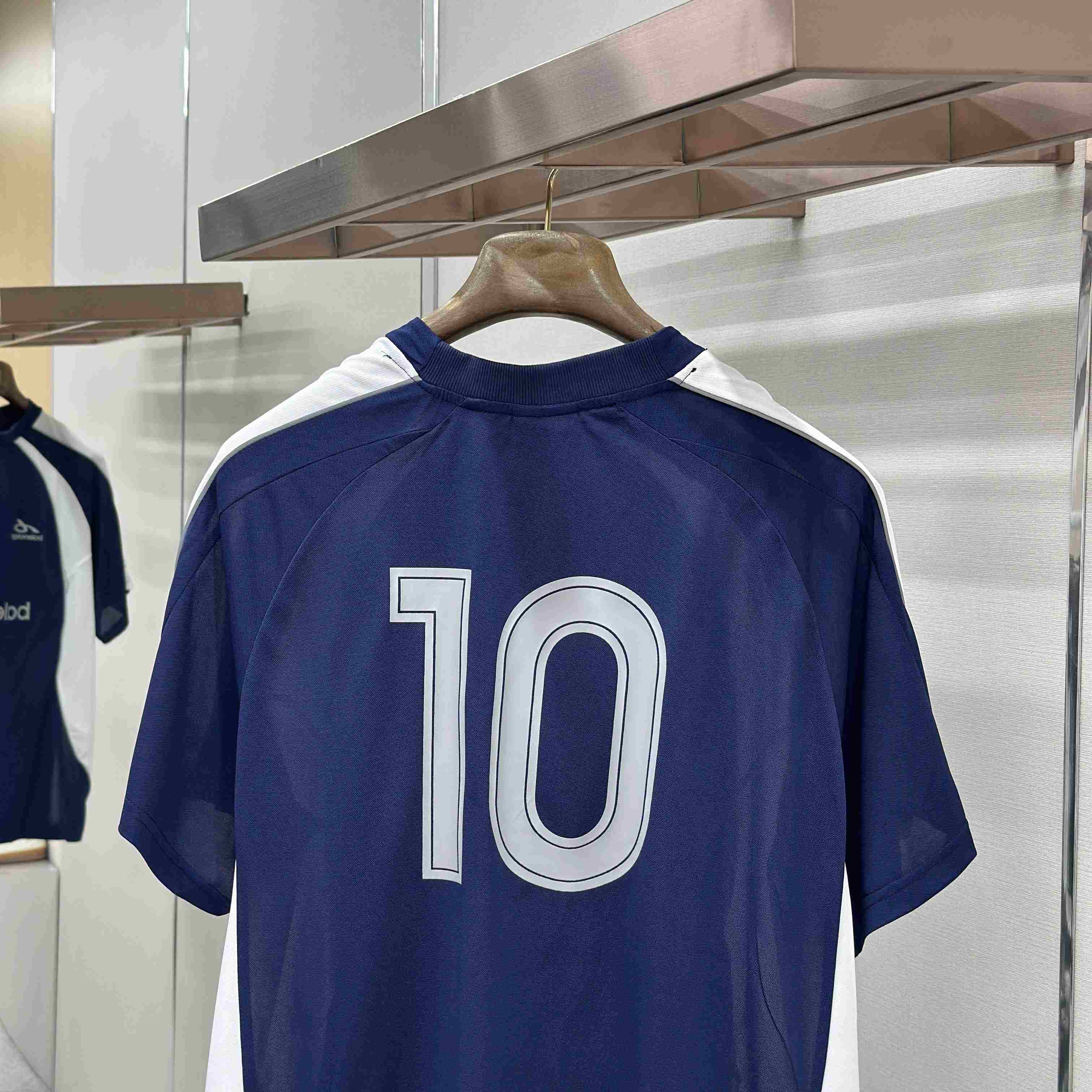 Balenciaga  Soccer Oversized T-shirt In Navy - DesignerGu