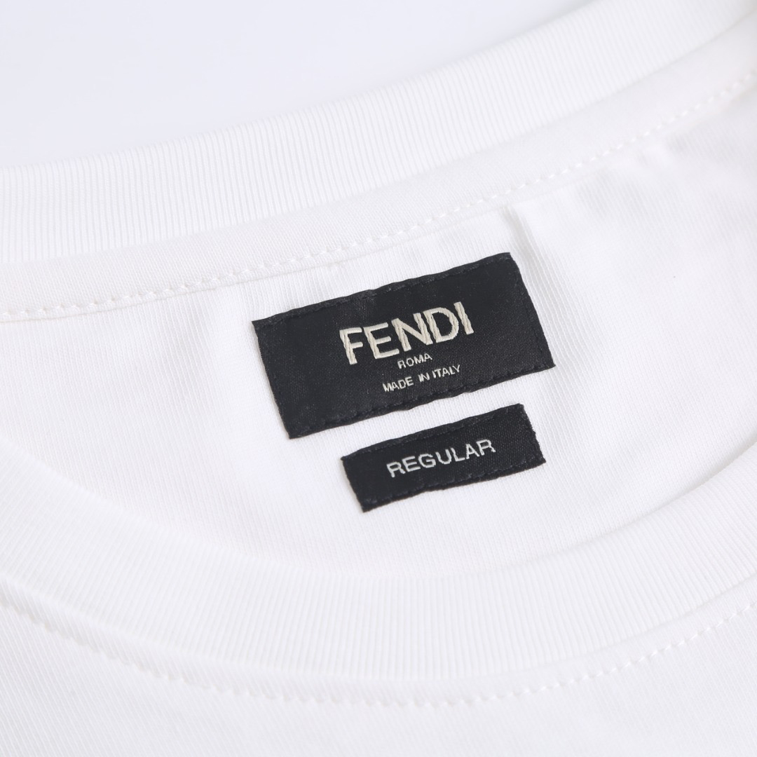 Fendi  White Cotton T-shirt - DesignerGu