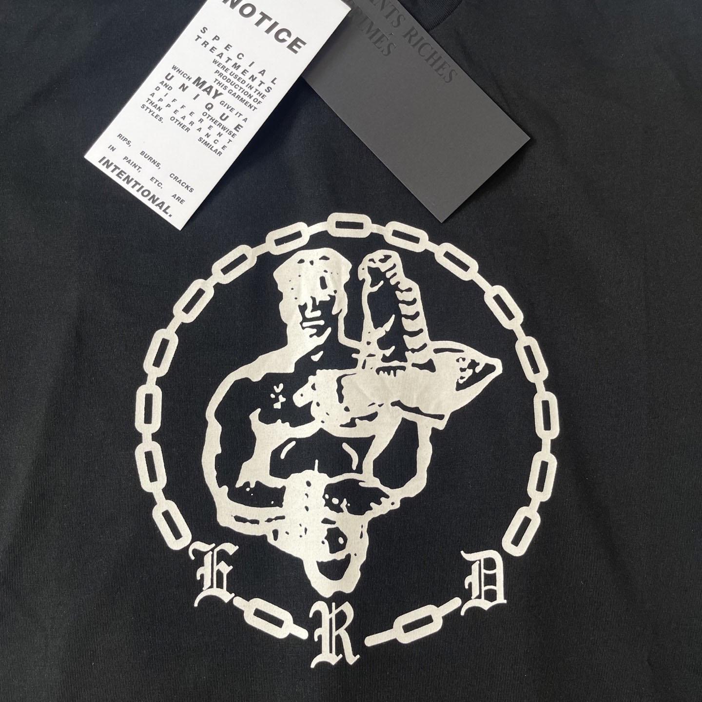 Enfants Riches Déprimés  Chain Logo Print Cotton Jersey T-Shirt - DesignerGu