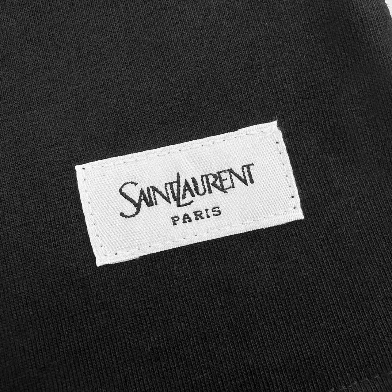 Saint Laurent Cotton-Blend Logo-Patch T-Shirt - DesignerGu