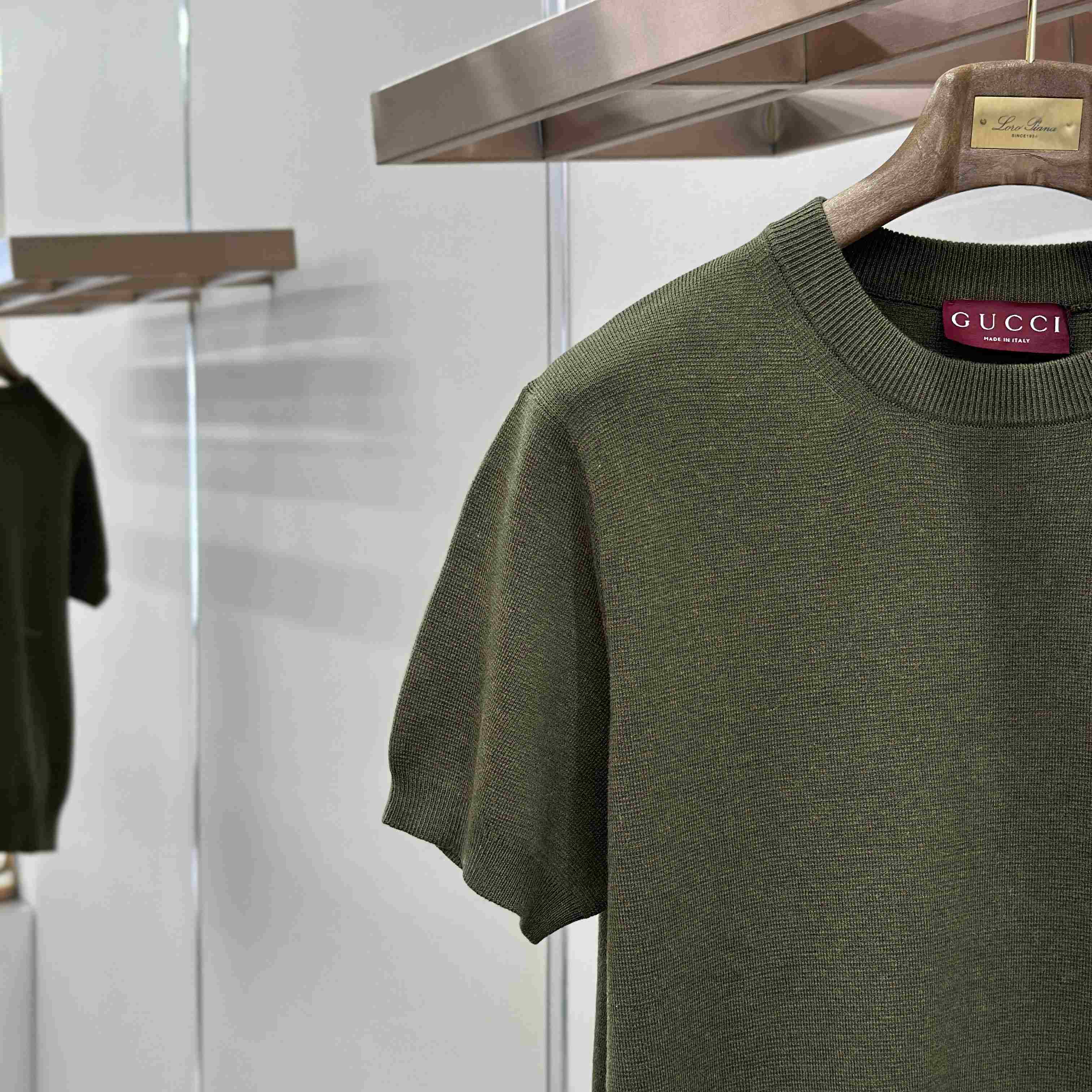 Gucci Silk Cotton Knit T-shirt With Intarsia - DesignerGu