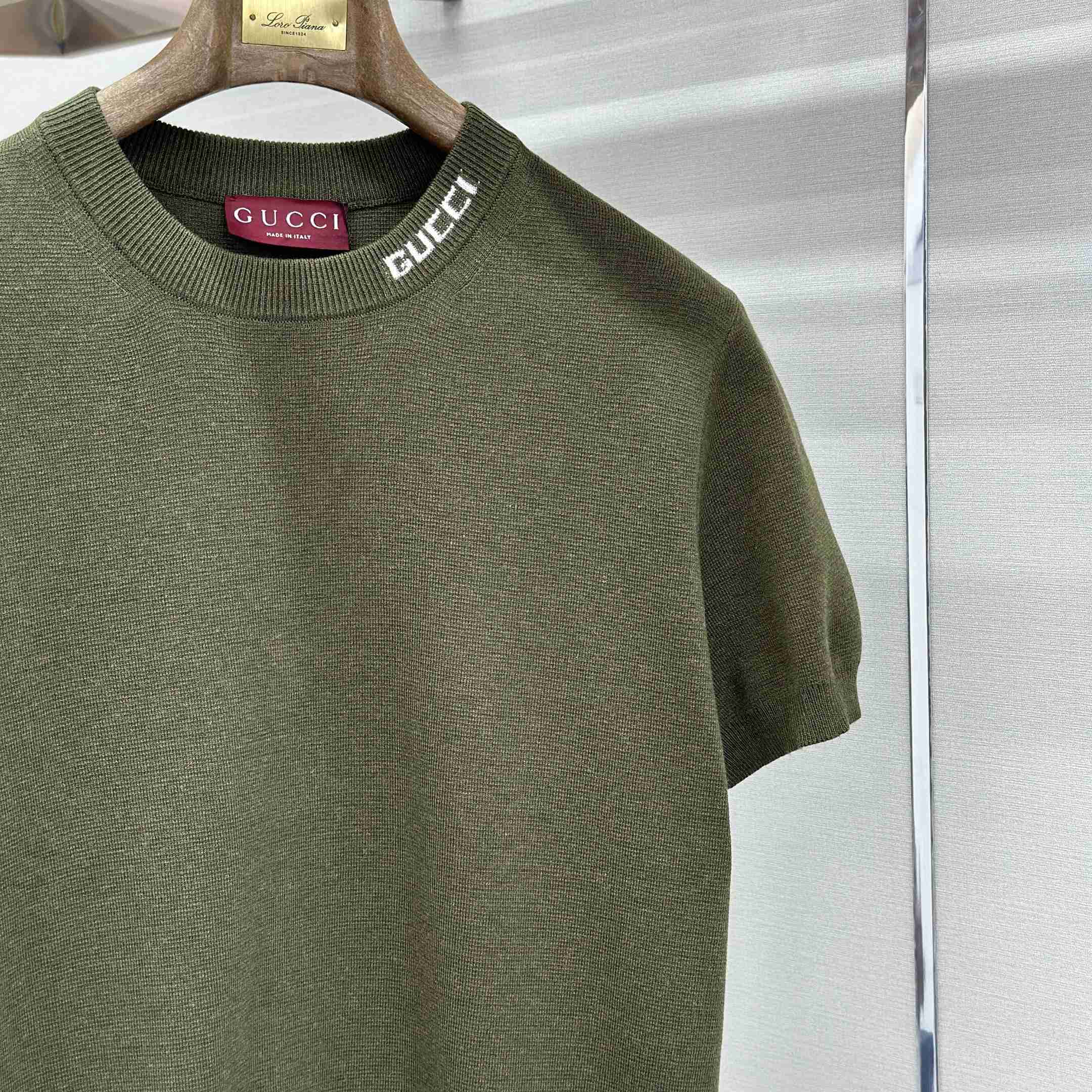 Gucci Silk Cotton Knit T-shirt With Intarsia - DesignerGu