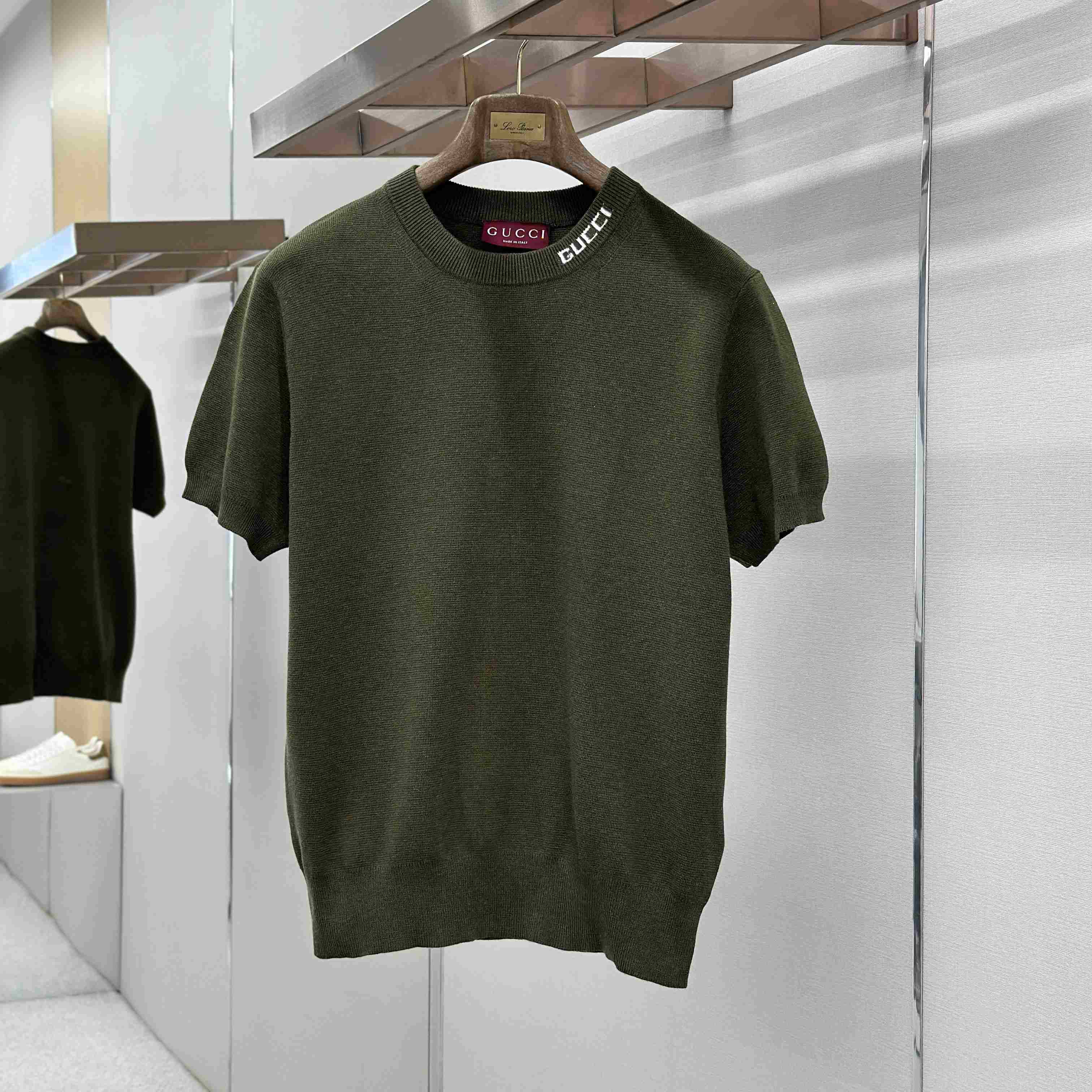 Gucci Silk Cotton Knit T-shirt With Intarsia - DesignerGu