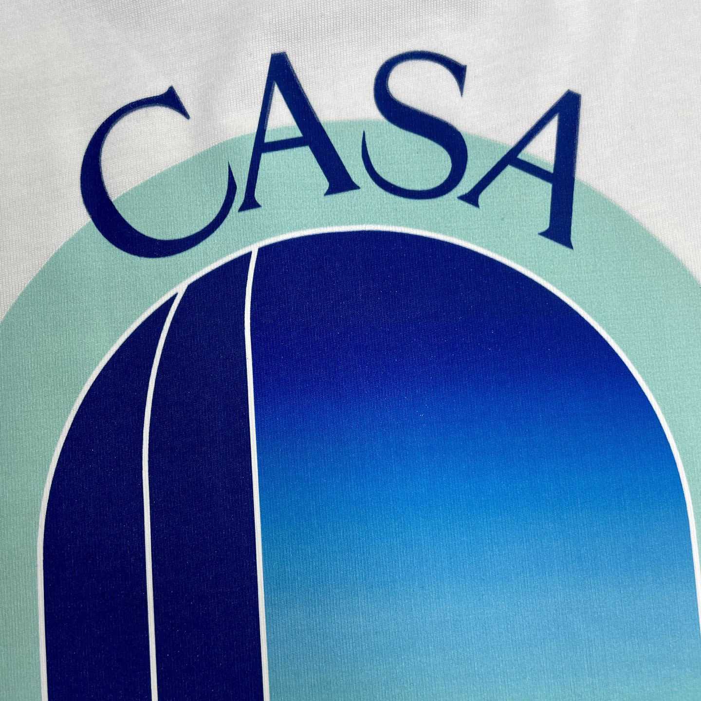 Casablanca White & Mint L'Arche Short Sleeve T‑Shirt C1161 - DesignerGu