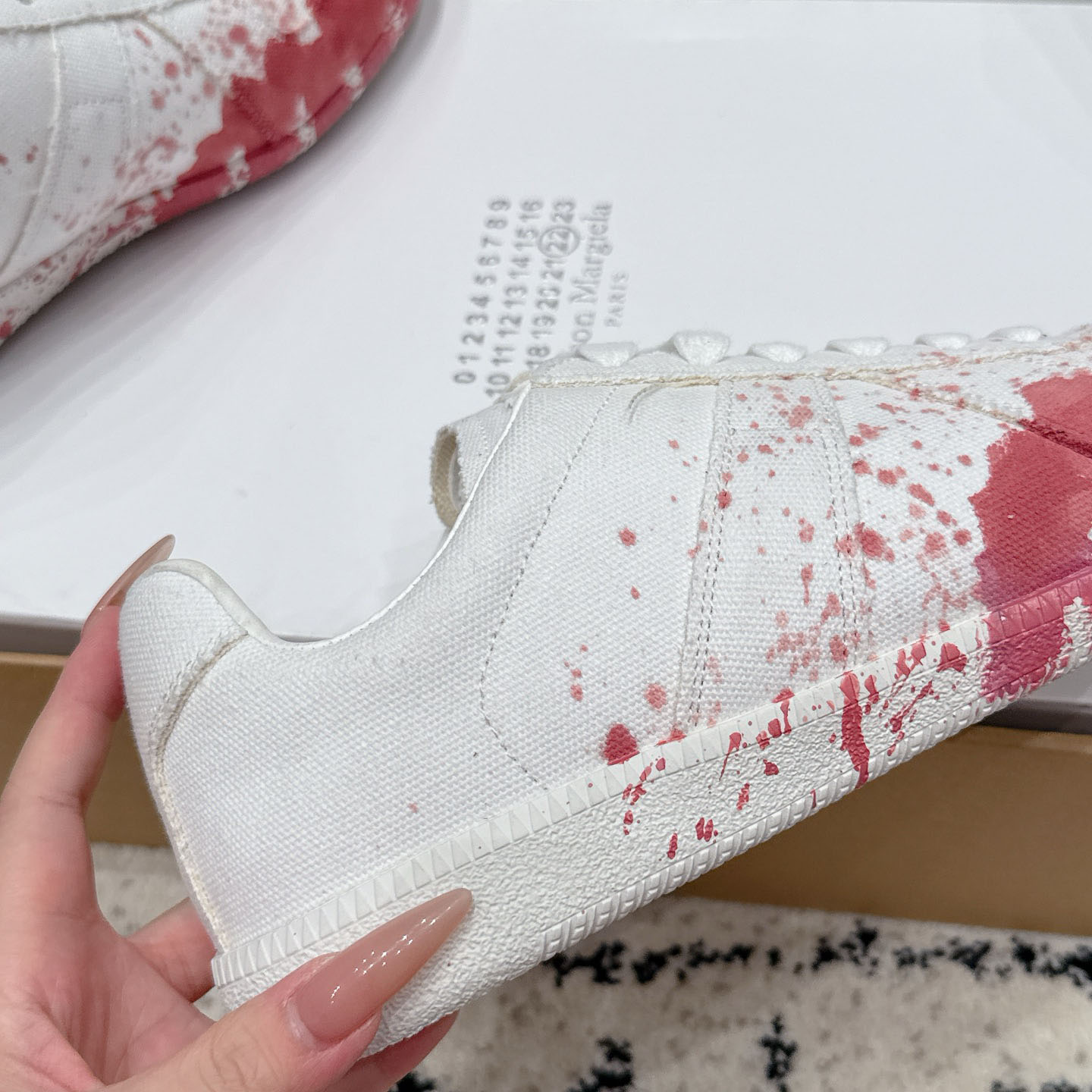 Maison Margiela  Replica Low 'Paint Splatter - White Pink' - DesignerGu