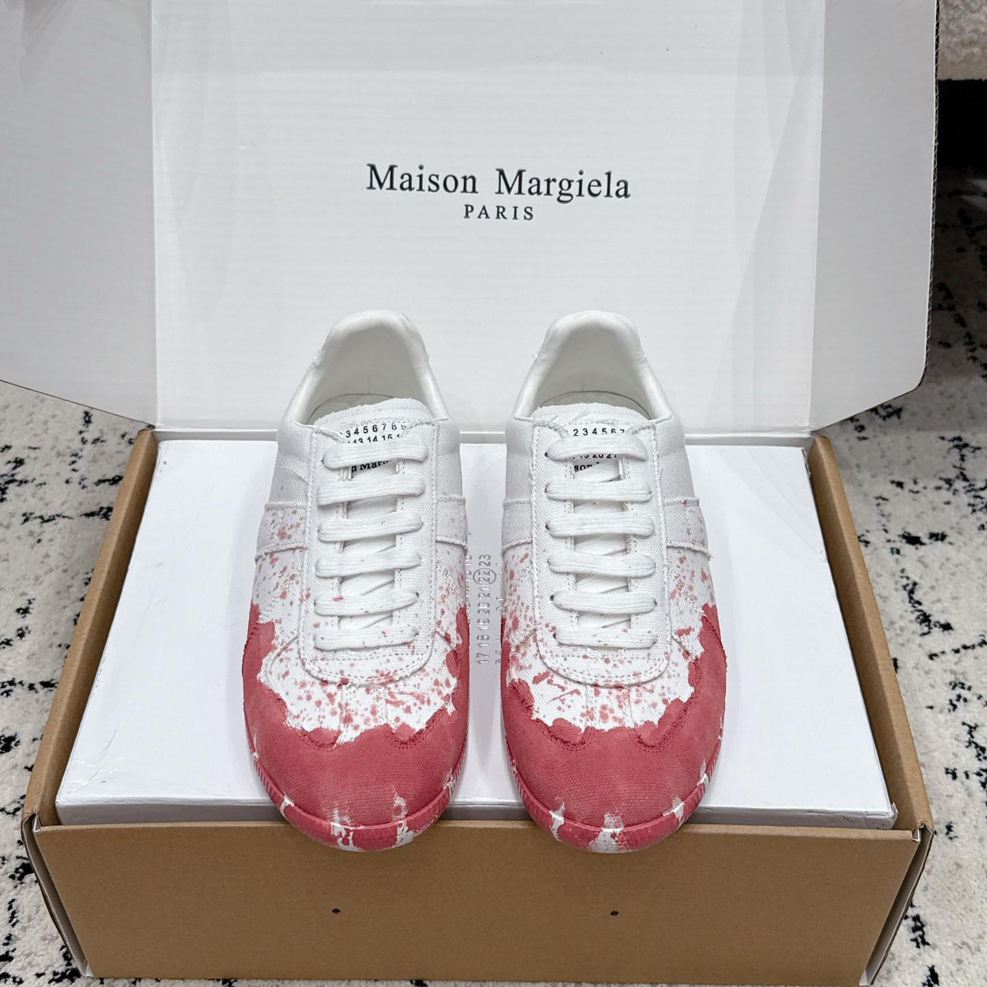 Maison Margiela  Replica Low 'Paint Splatter - White Pink' - DesignerGu